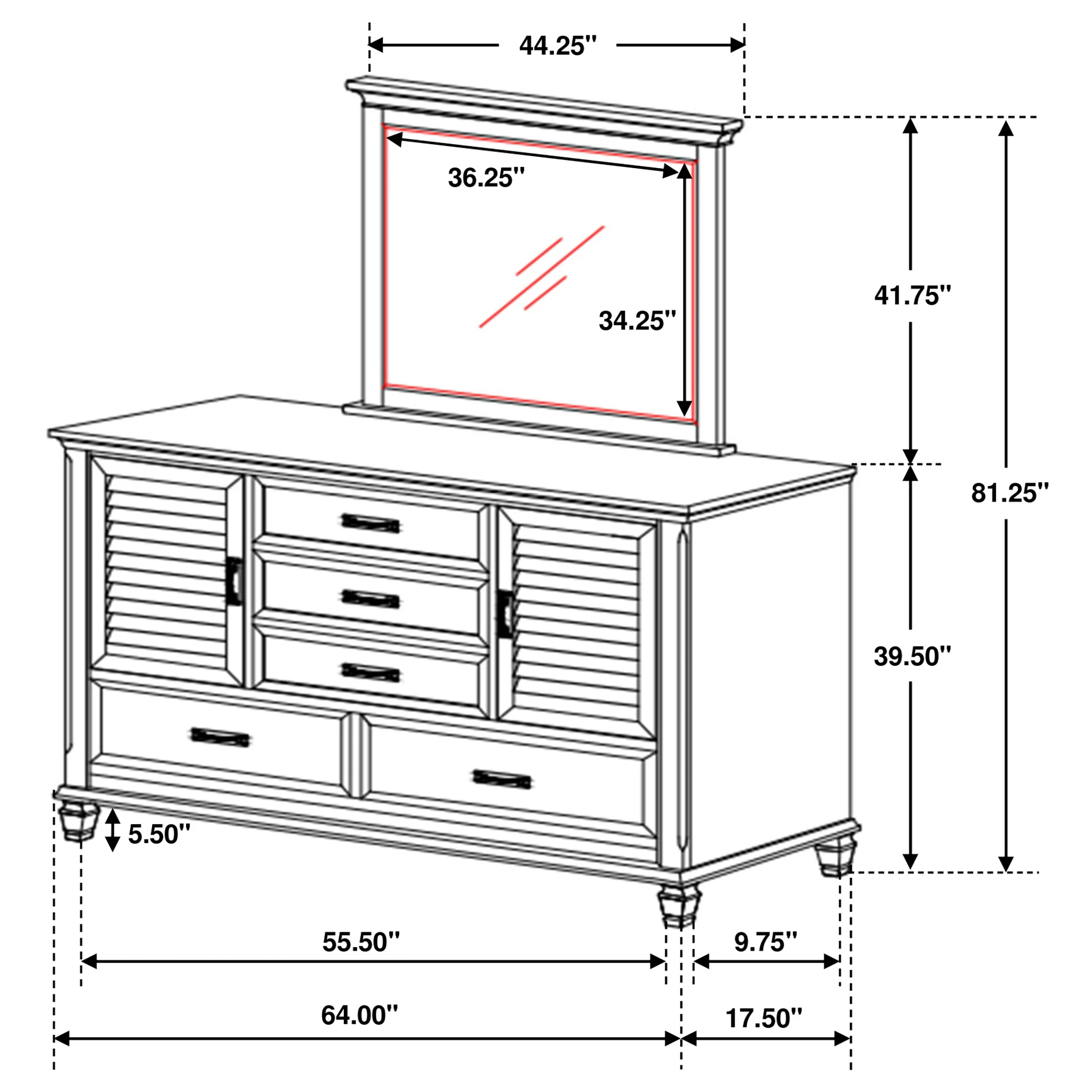Franco Dresser with Mirror - Image 3