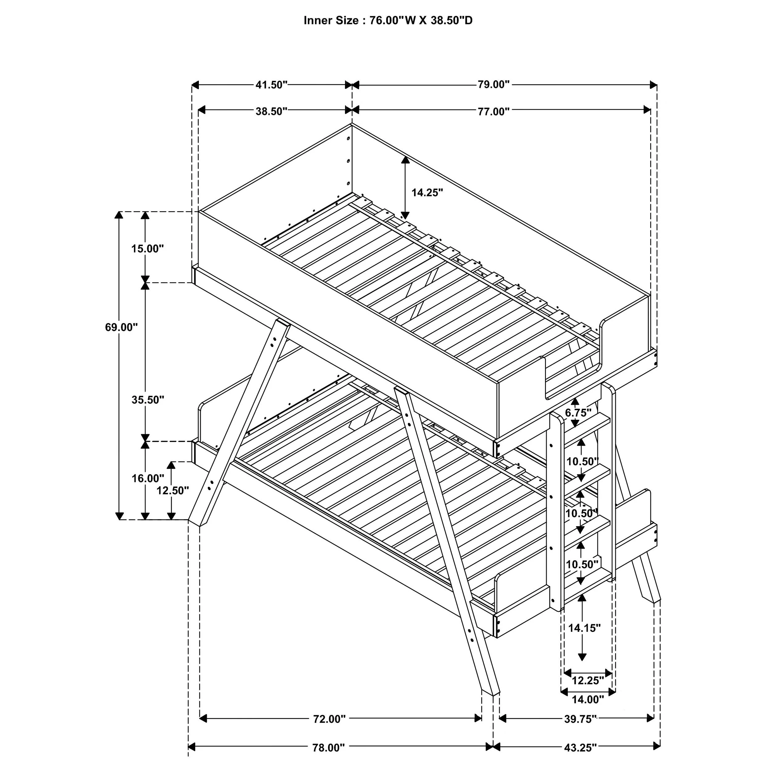 Frankie Bunk Bed with Mattress - Image 6