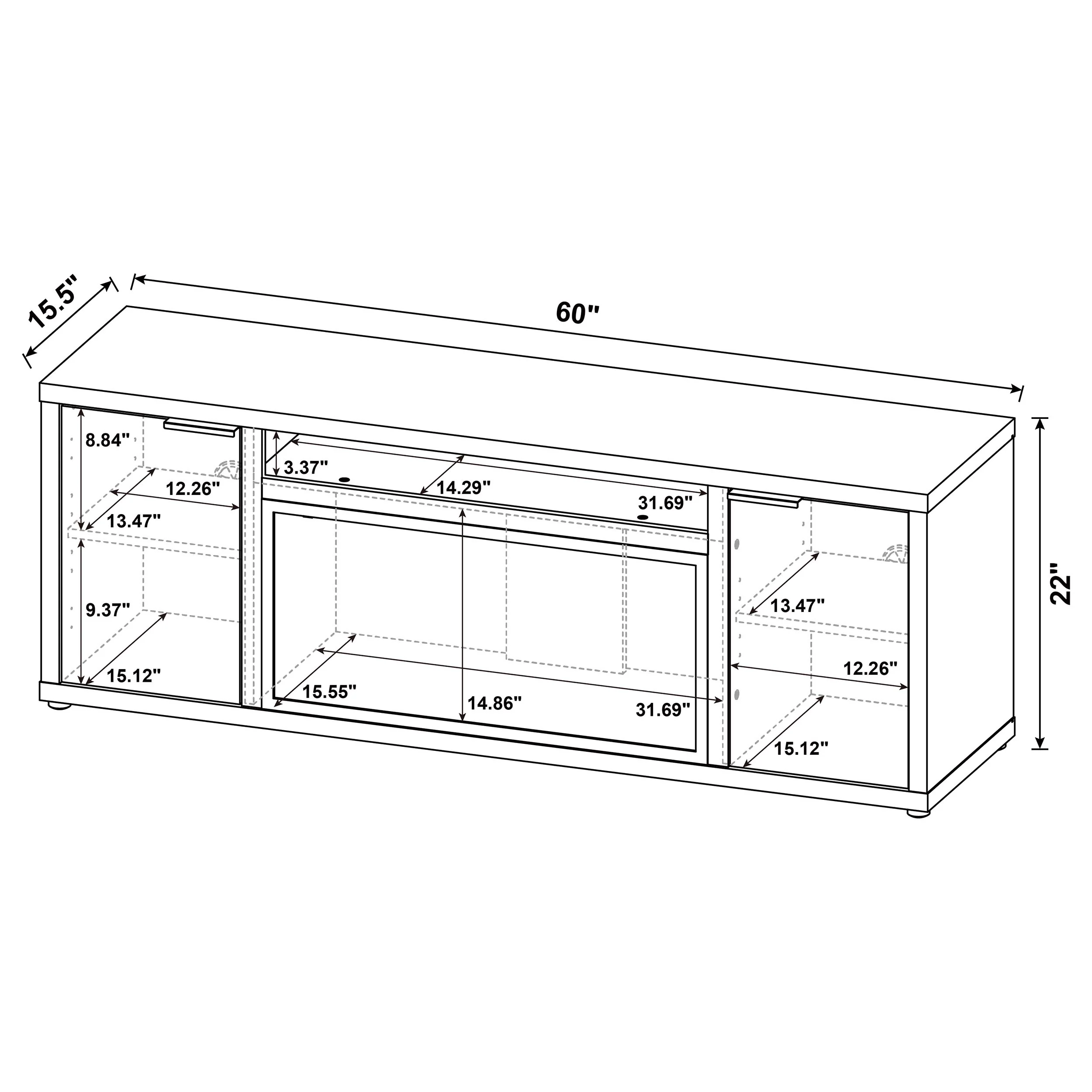 Fuller TV Stand Fireplace Console - Image 15