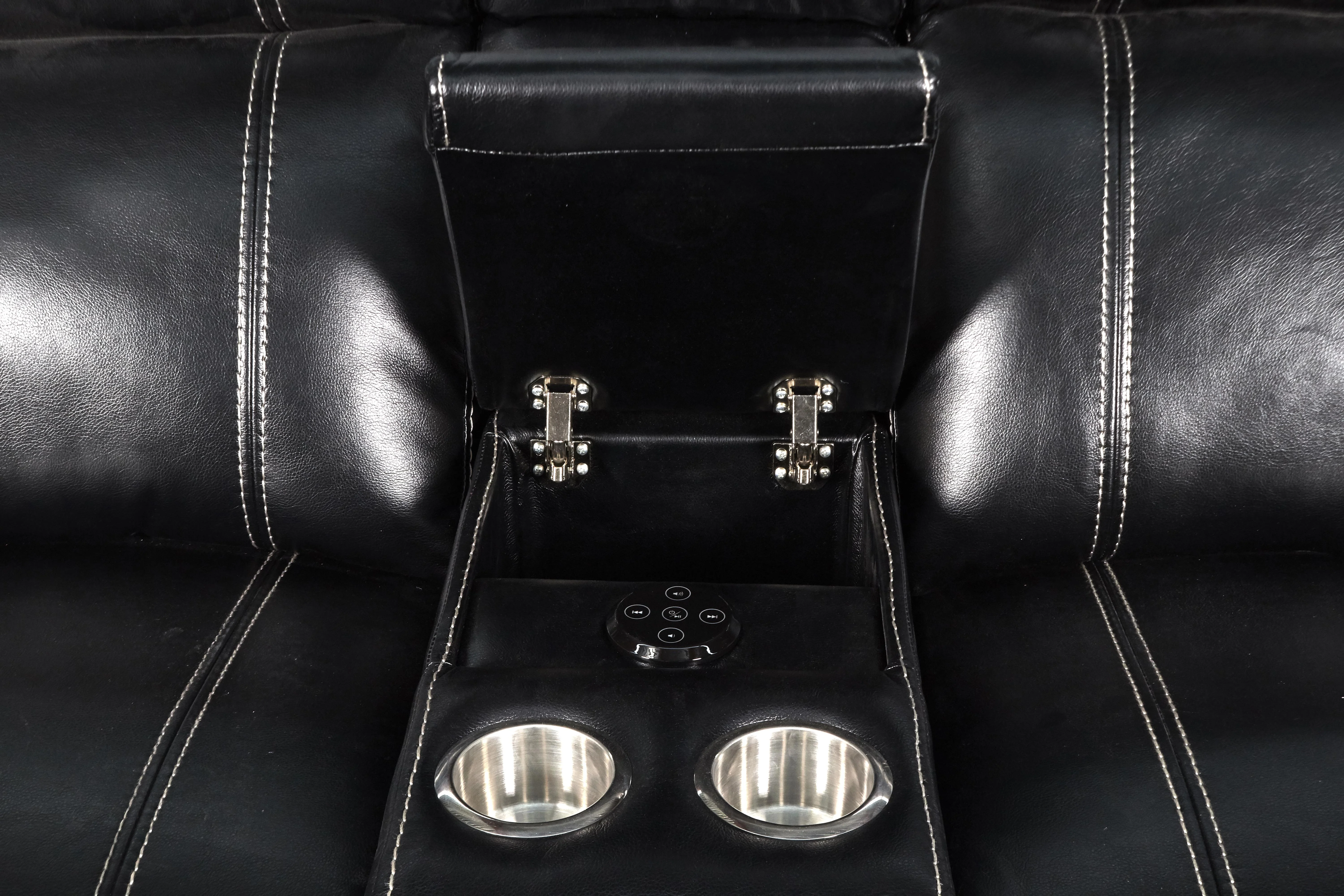 FUSION CONSOLE LOVESEAT W/SPEAKER-EBONY - Image 7