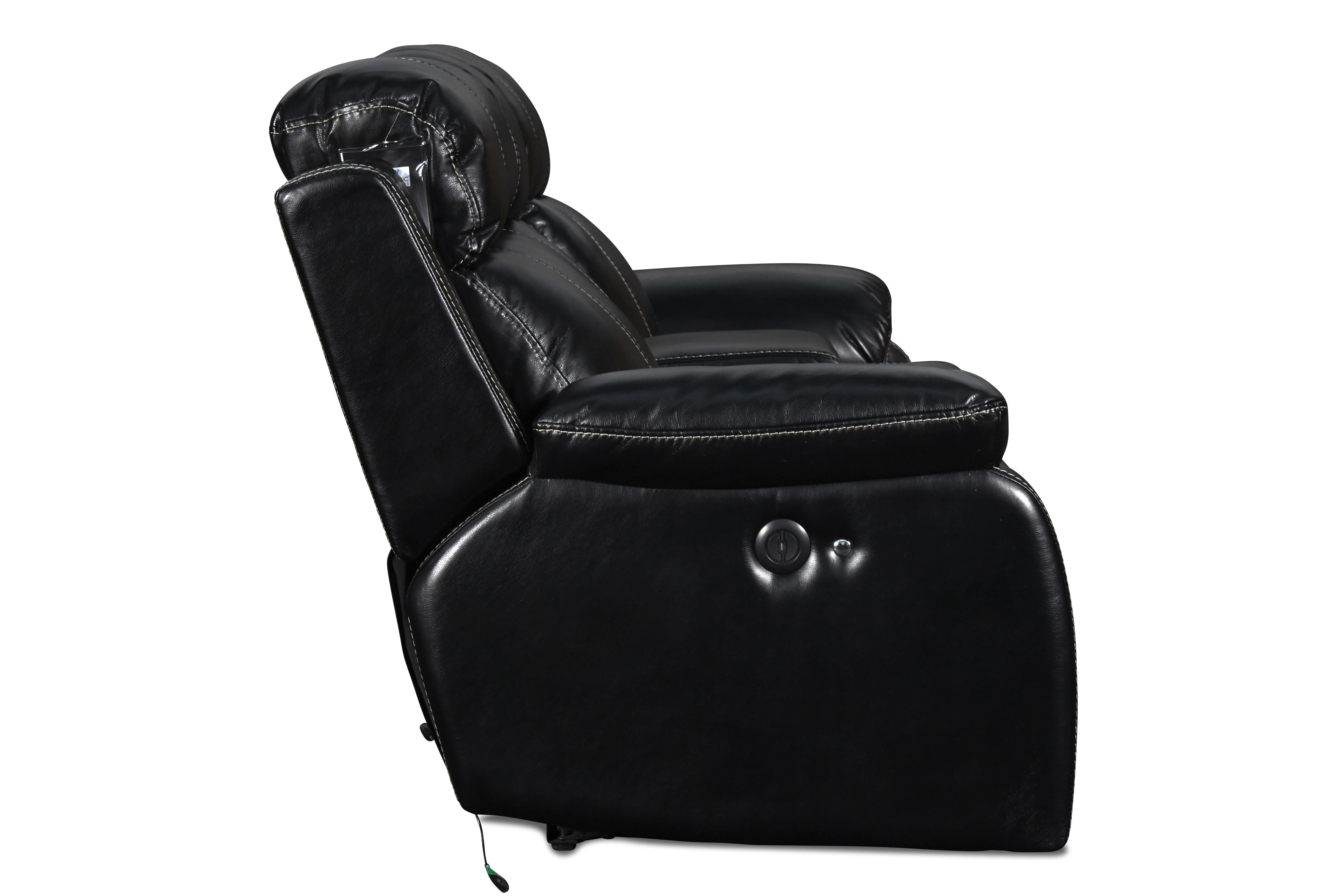 FUSION CONSOLE LOVESEAT W/SPEAKER & PWR FTRST-EBONY - Image 3