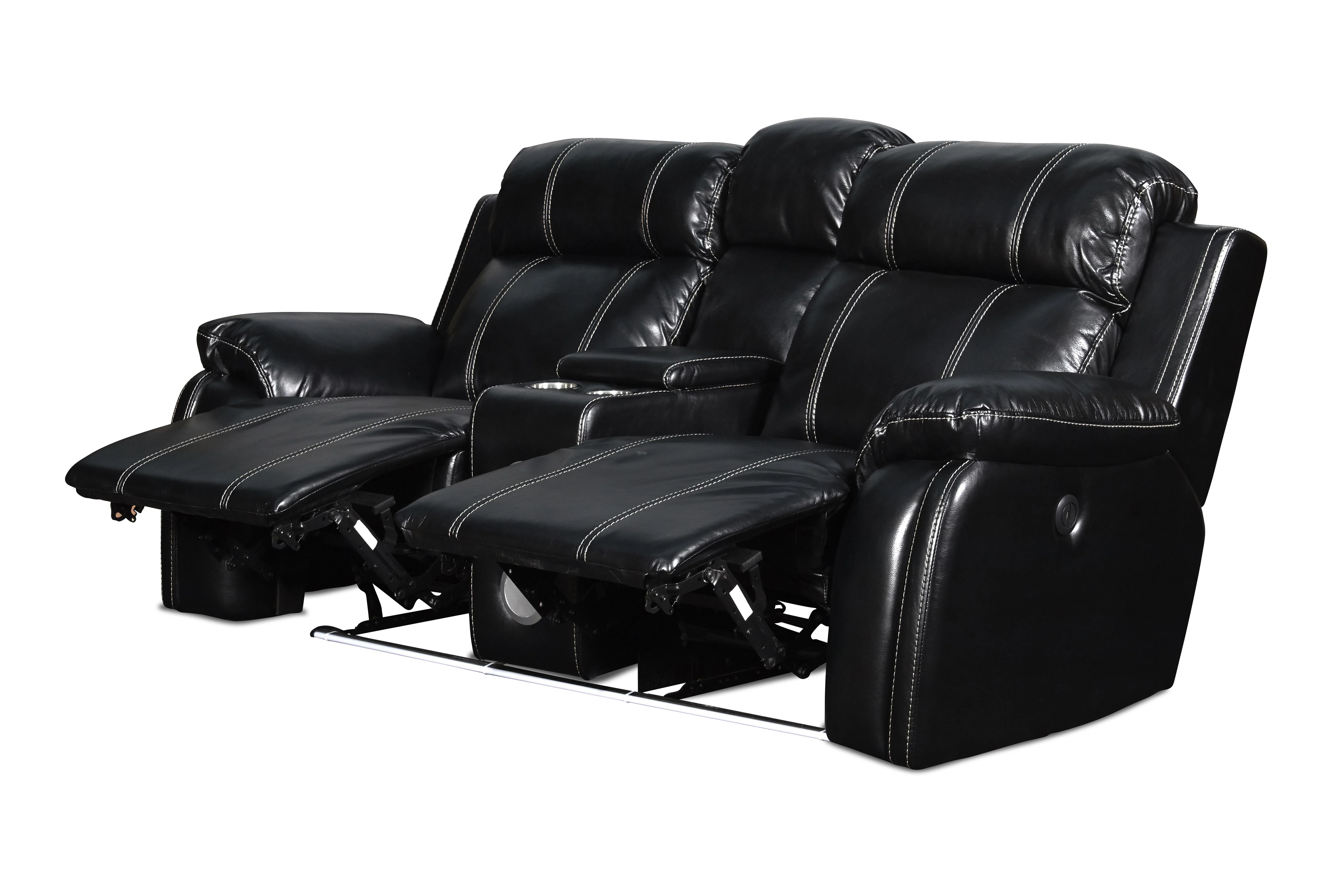 FUSION CONSOLE LOVESEAT W/SPEAKER & PWR FTRST-EBONY - Image 4
