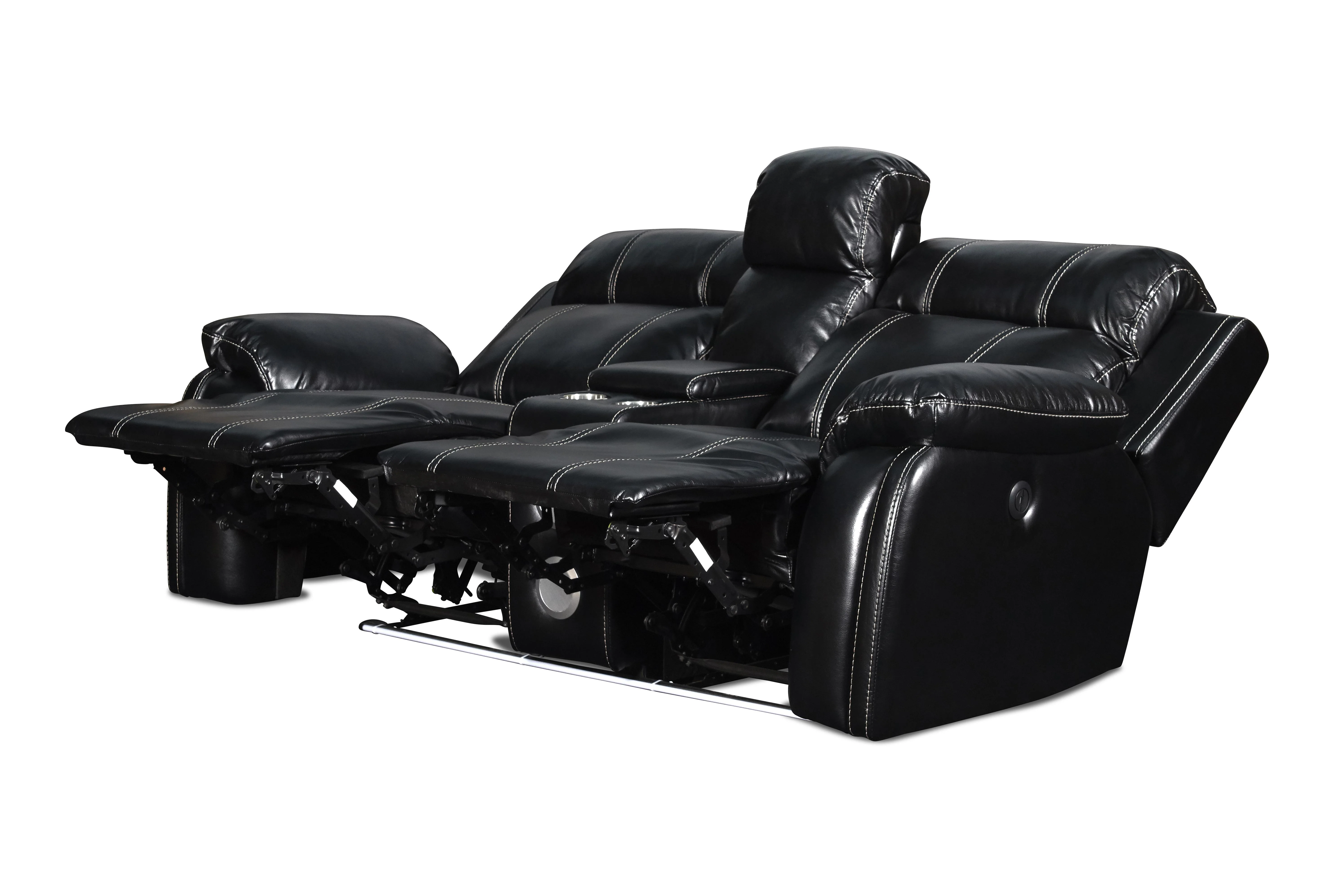 FUSION CONSOLE LOVESEAT W/SPEAKER & PWR FTRST-EBONY - Image 5