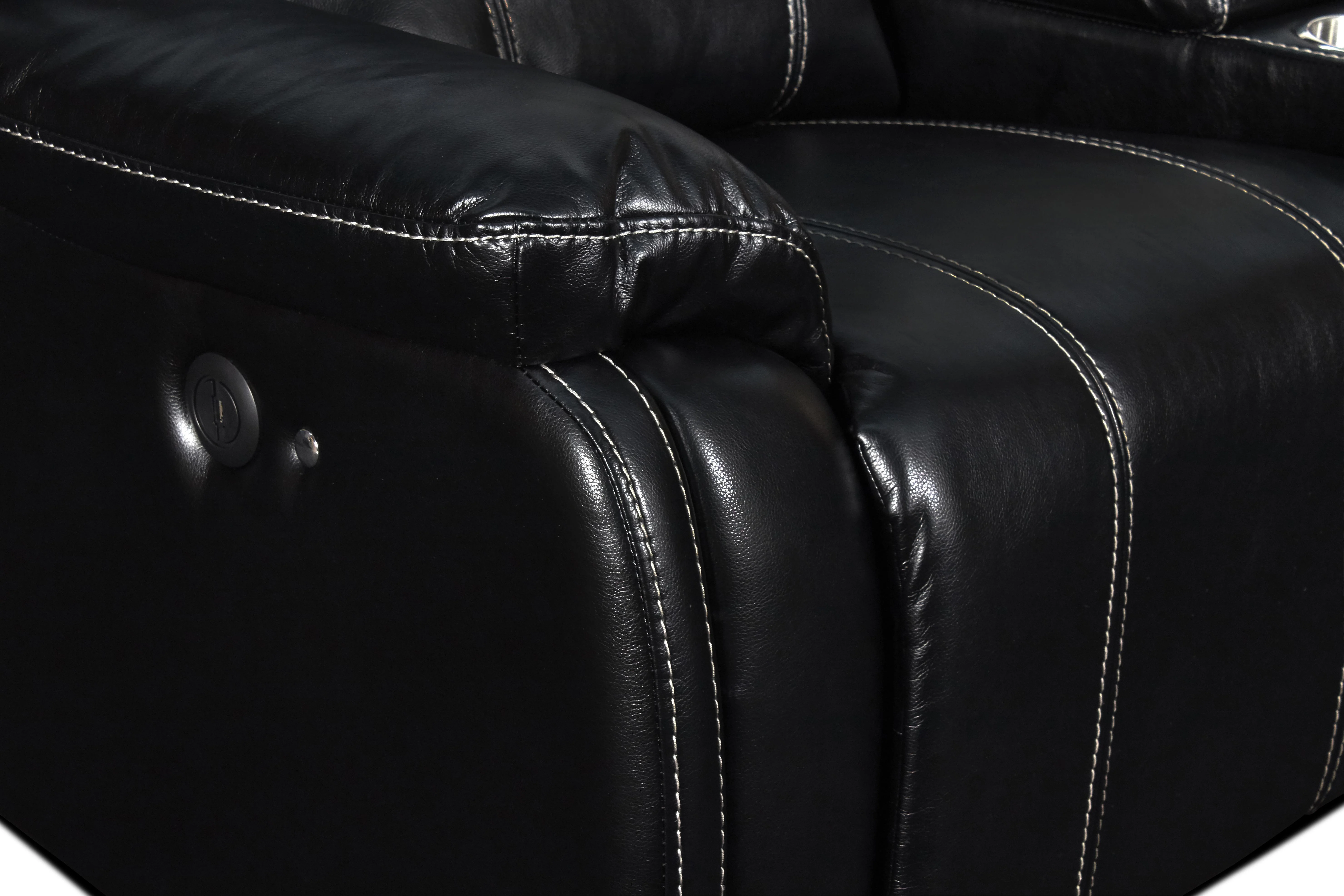 FUSION CONSOLE LOVESEAT W/SPEAKER & PWR FTRST-EBONY - Image 6