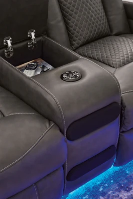 Fyne-Dyme Power Reclining Loveseat with Console - Image 11