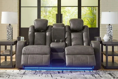 Fyne-Dyme Power Reclining Loveseat with Console - Image 9