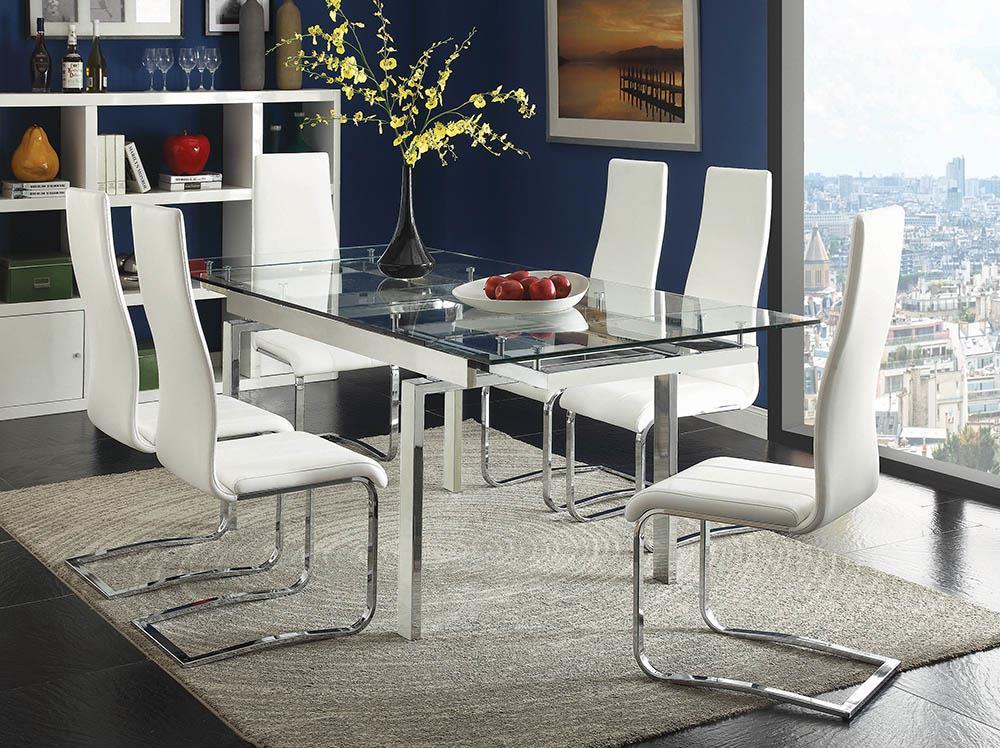Montclair High Back Dining Chairs Black and Chrome (Set of 4) - Image 3