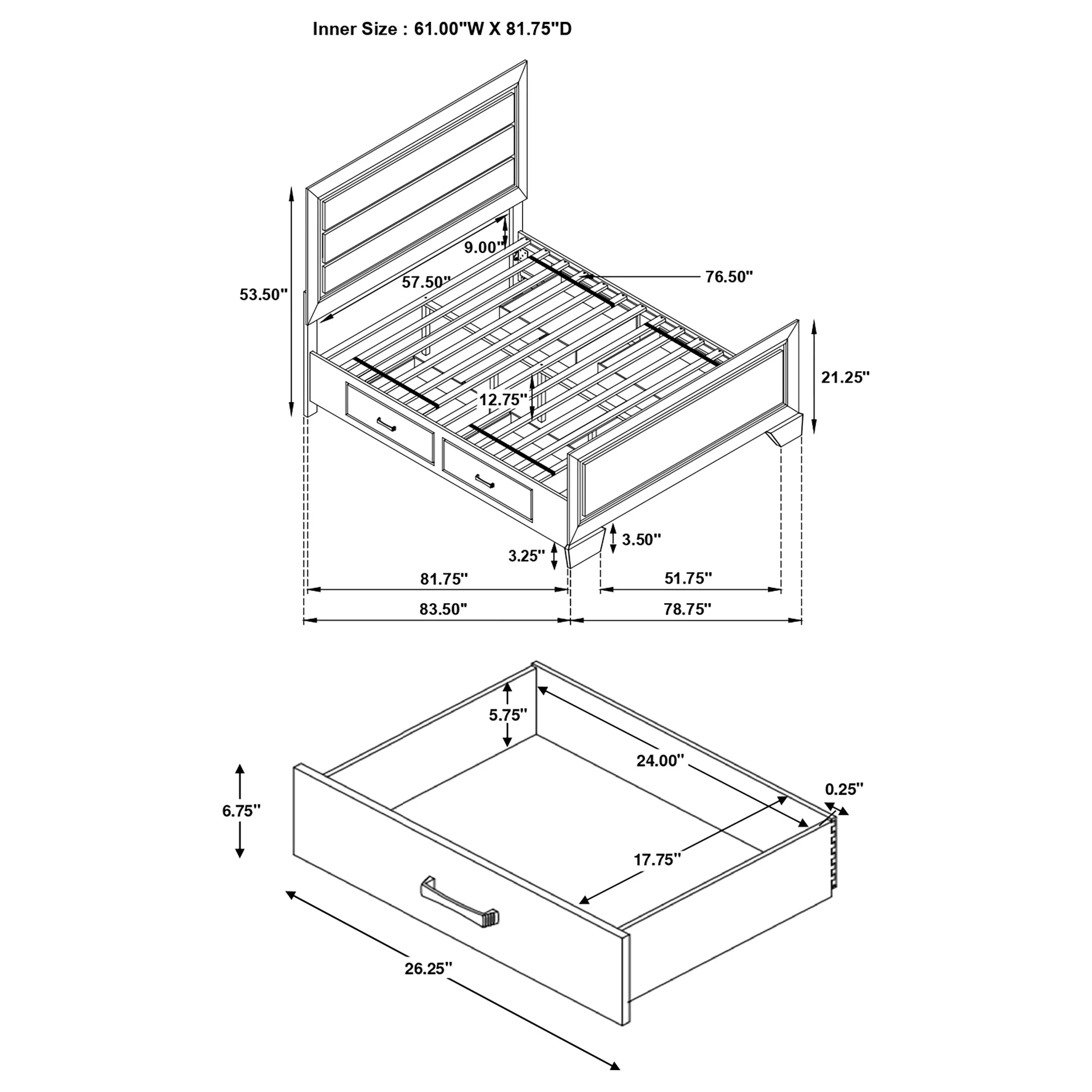 Kauffman Panel Platform Storage Bed - Image 13