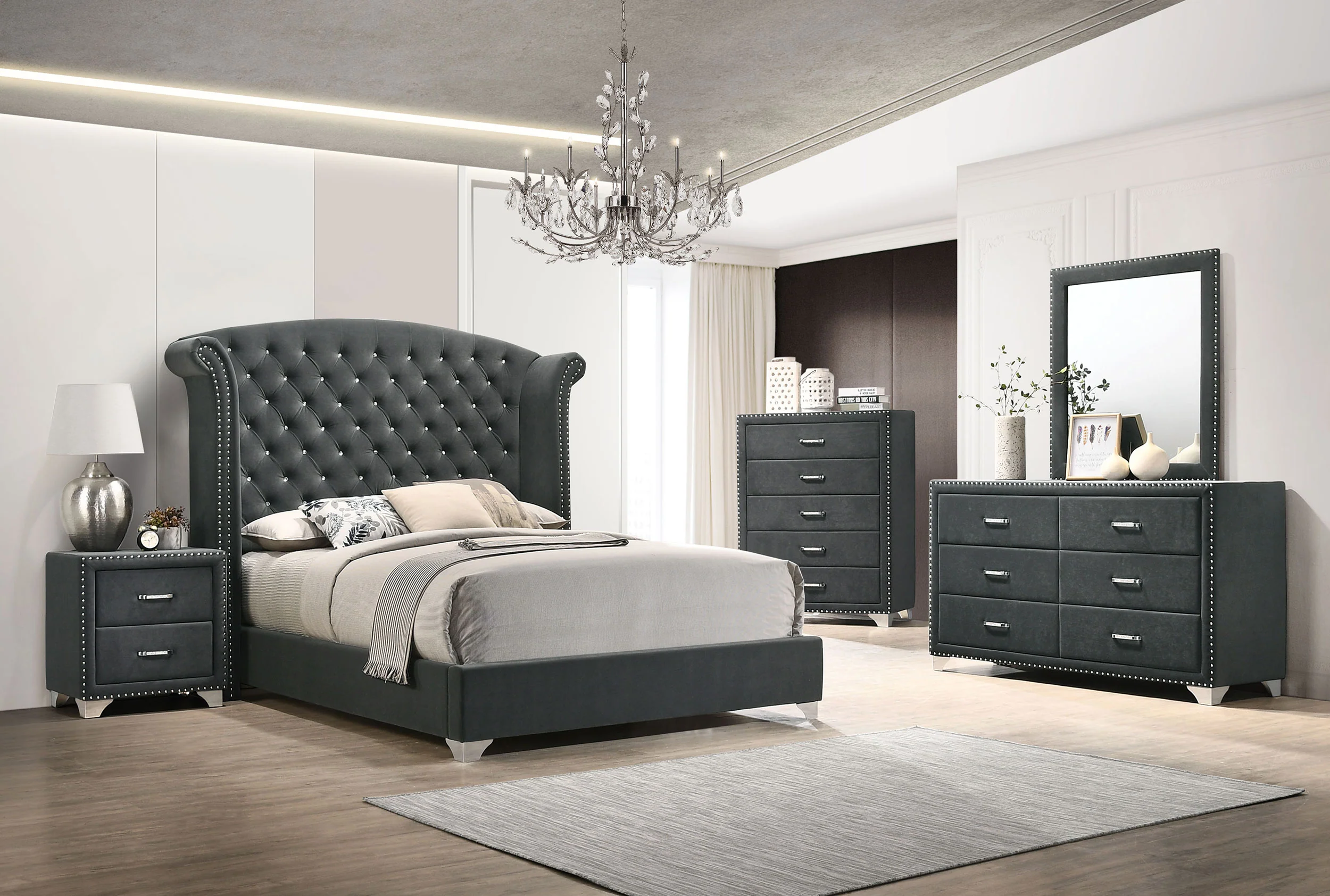 Melody Wingback Bed - Image 6