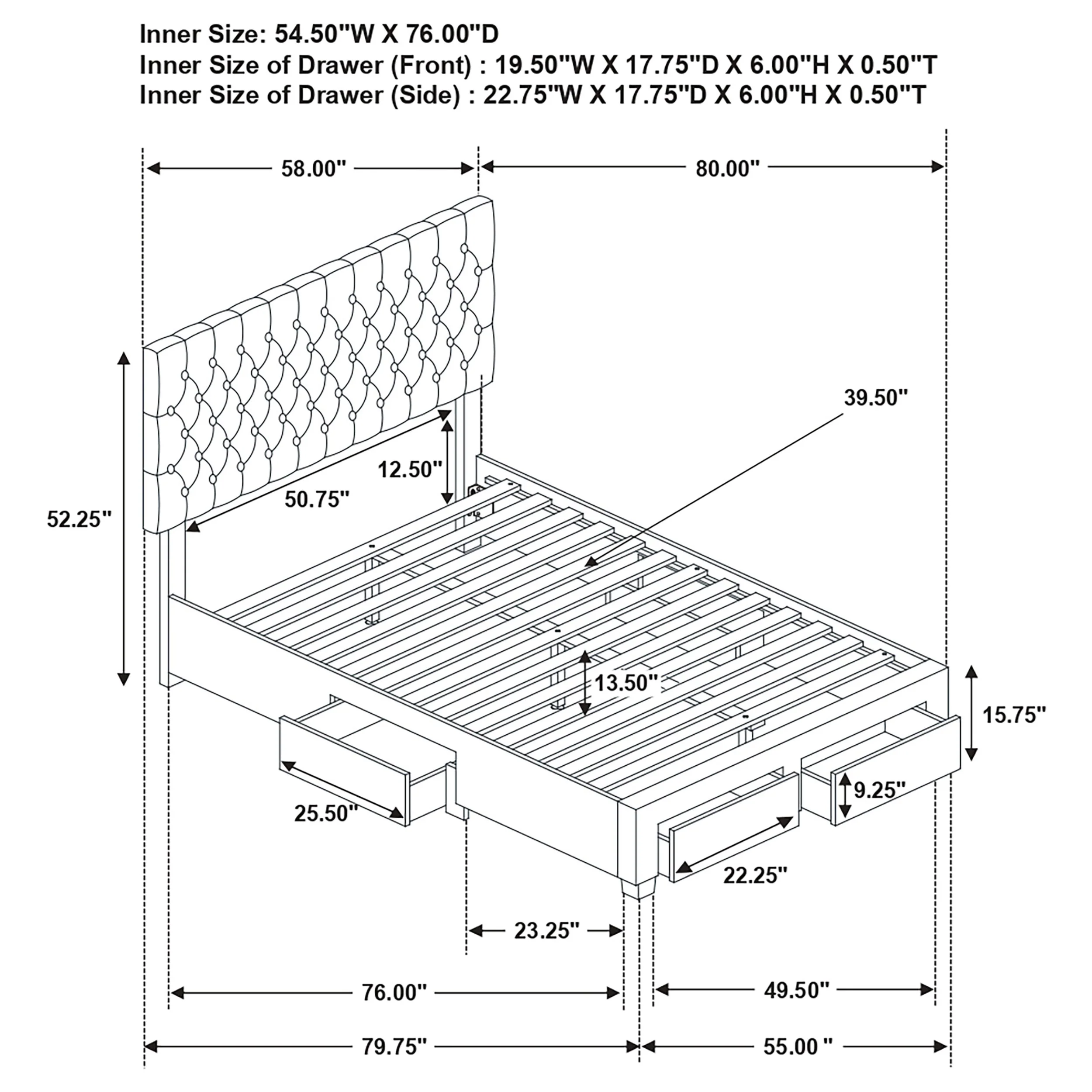 Soledad Panel Platform Storage Bed - Image 18