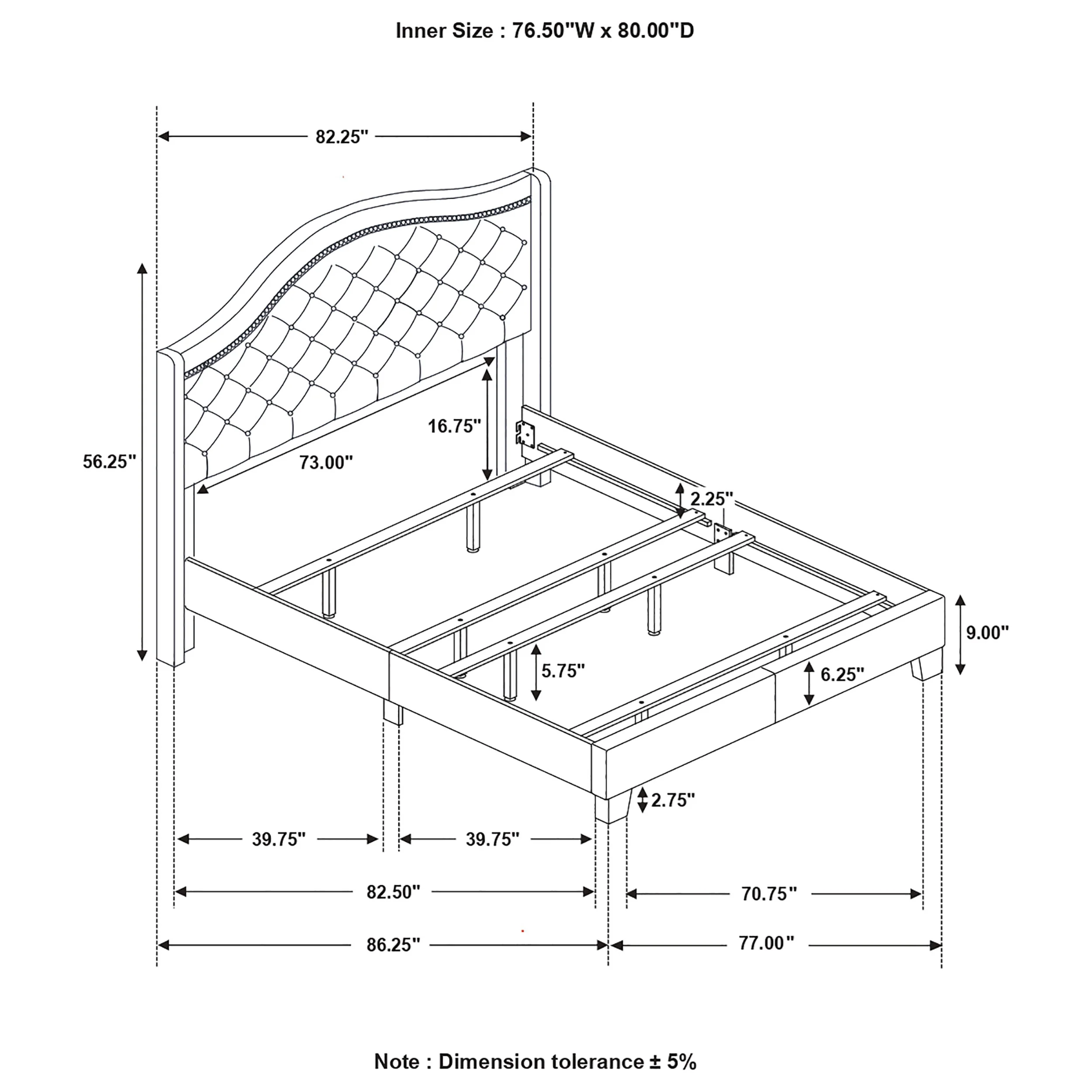 Sonoma Wingback Bed - Image 12