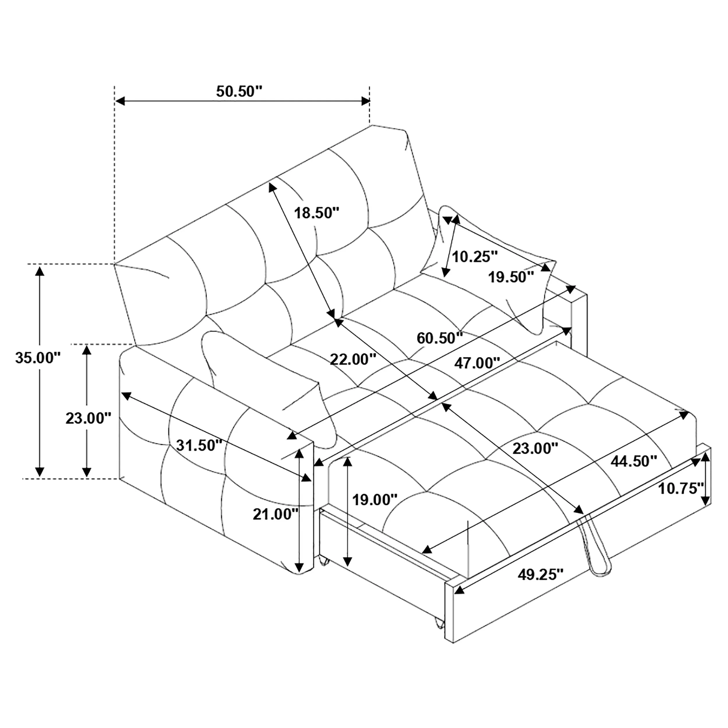 Cotswold Convertible Sleeper Sofa Bed - Image 16