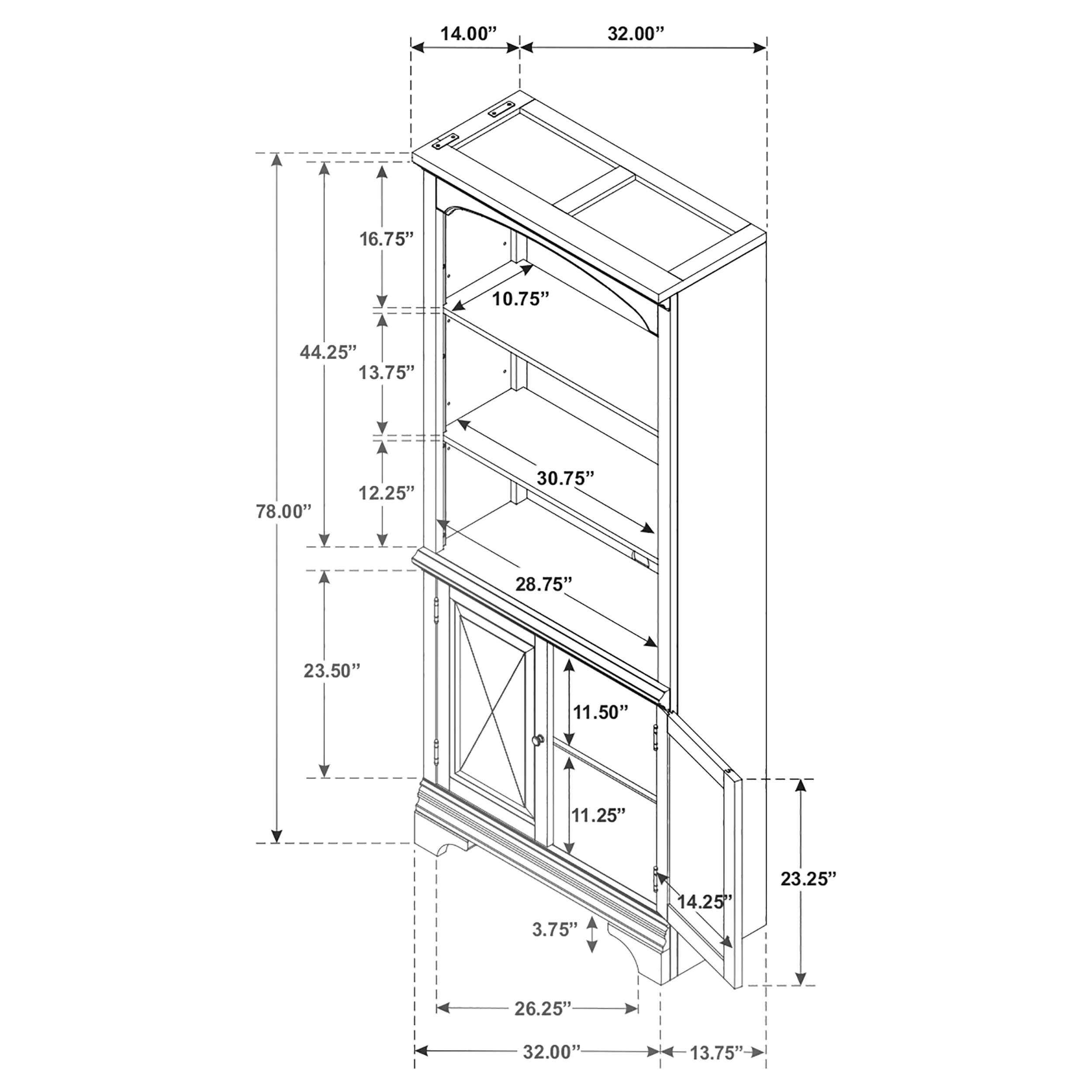 Hartshill Bookcase with Cabinet - Image 10