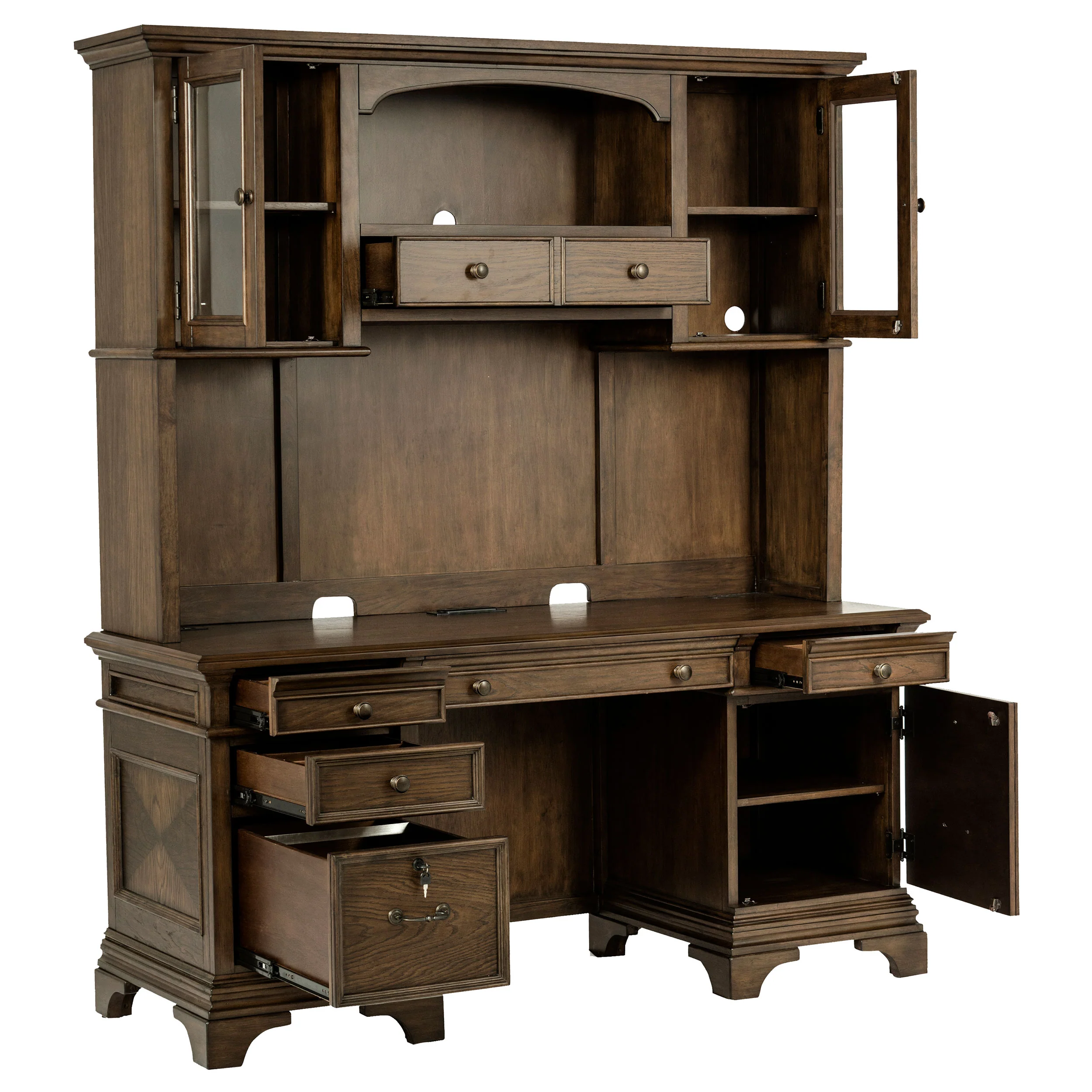 Hartshill Credenza Desk with Hutch - Image 3