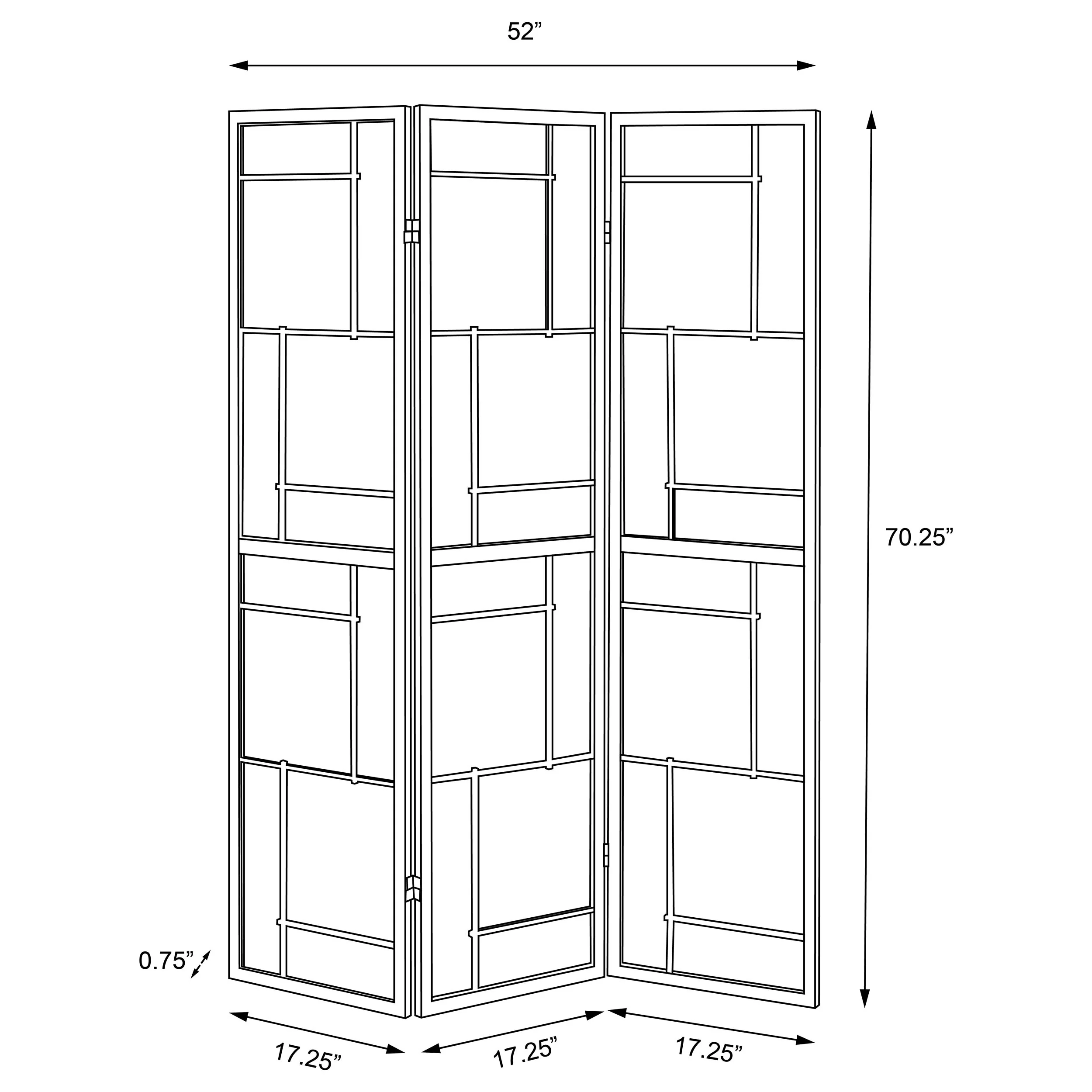 Damis Three-Panel Room Divider - Image 7