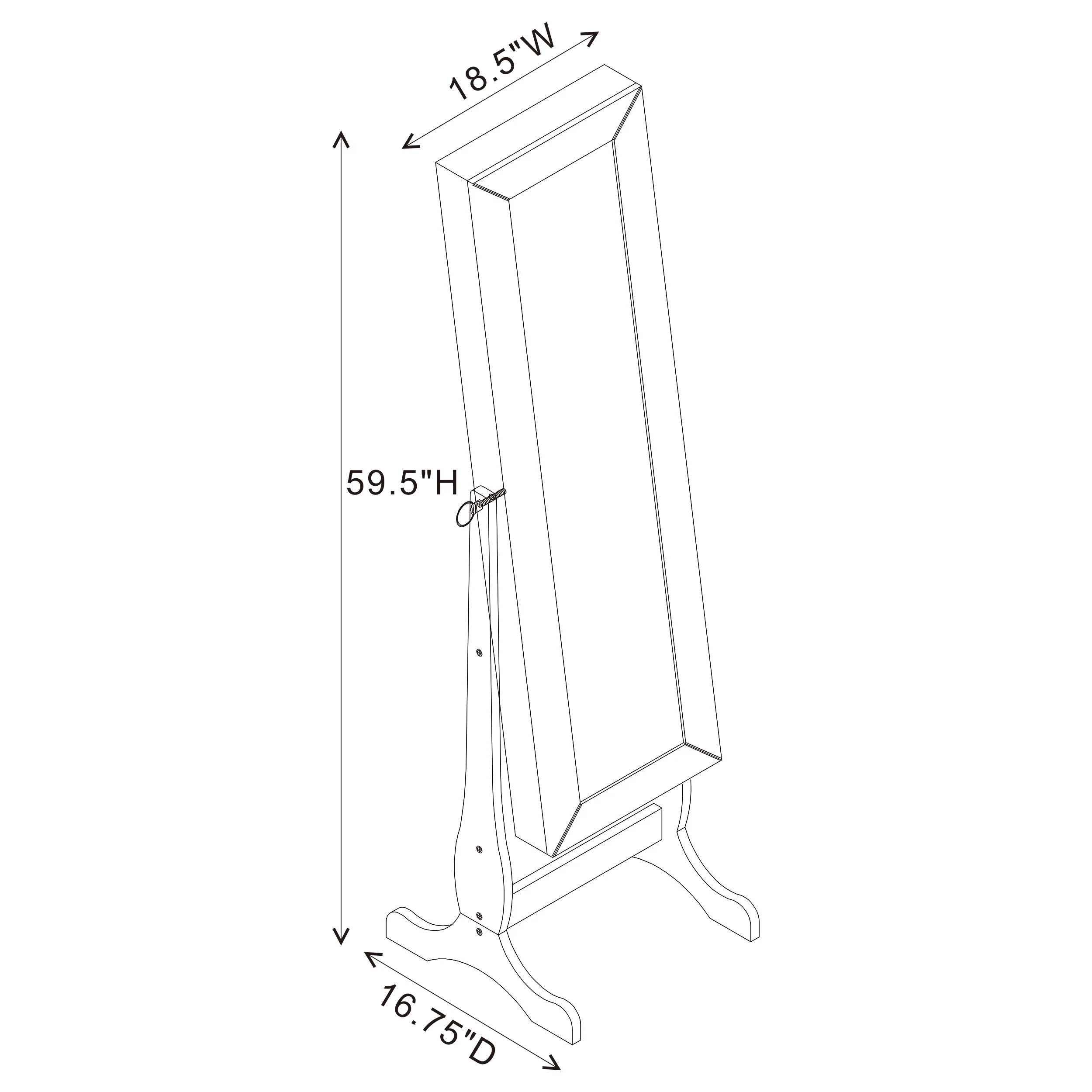 Batista Jewelry Cheval Mirror - Image 6