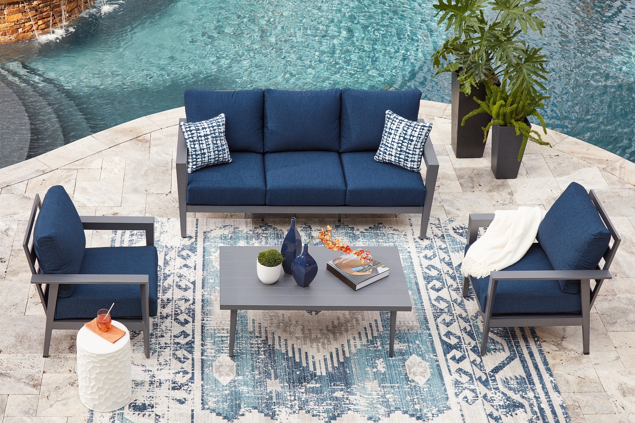 Gali Outdoor Sofa/Chairs/Table Set (Set of 4) - Image 12