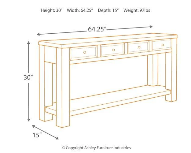 Gavelston Sofa/Console Table - Image 4