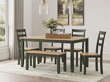 Gesthaven Dining Table with 4 Chairs and Bench (Set of 6) - Image 13