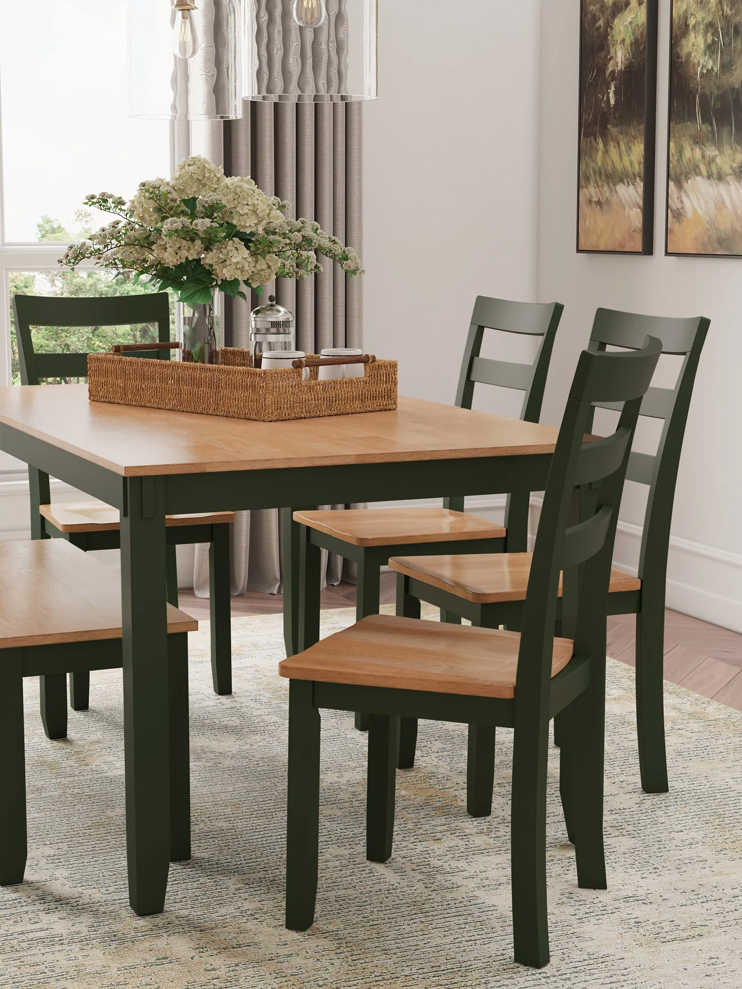 Gesthaven Dining Table with 4 Chairs and Bench (Set of 6) - Image 15
