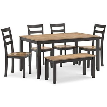 Gesthaven Dining Table with 4 Chairs and Bench (Set of 6) - Image 3