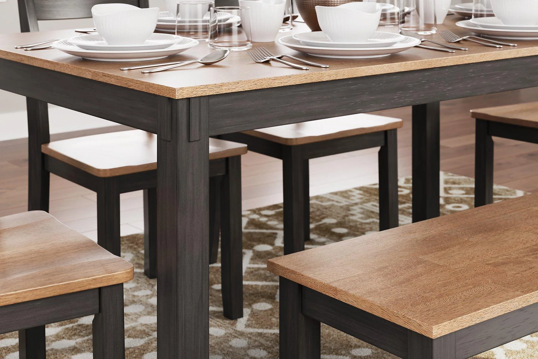 Gesthaven Dining Table with 4 Chairs and Bench (Set of 6) - Image 4