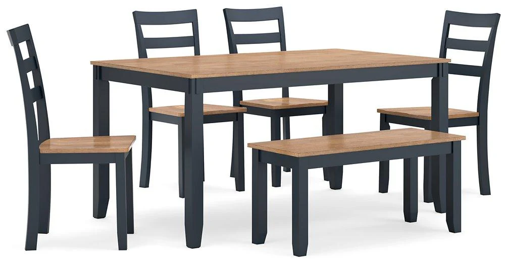 Gesthaven Dining Table with 4 Chairs and Bench (Set of 6) - Image 6