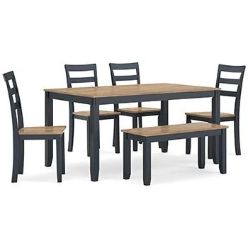 Gesthaven Dining Table with 4 Chairs and Bench (Set of 6) - Image 8