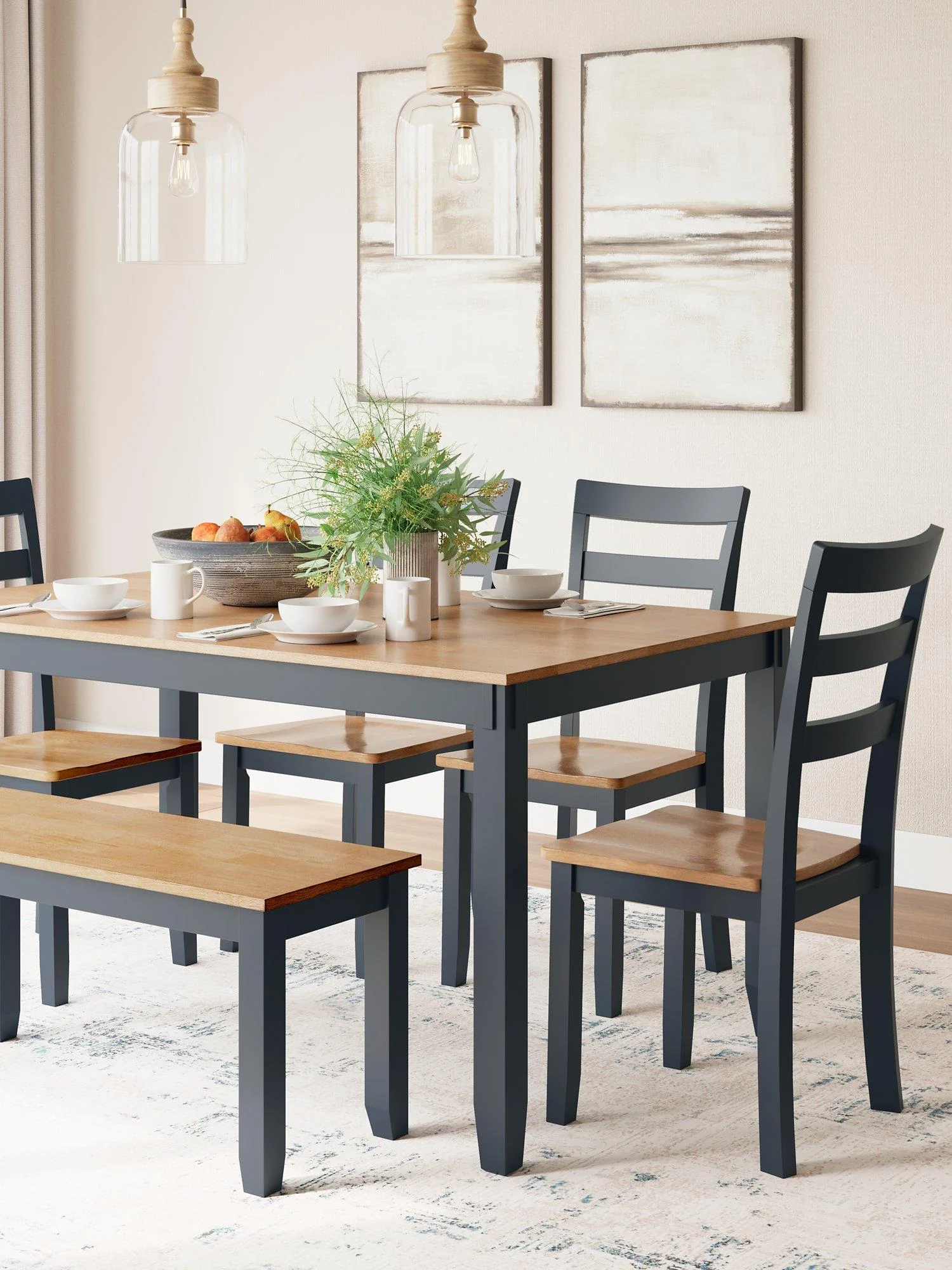 Gesthaven Dining Table with 4 Chairs and Bench (Set of 6) - Image 9