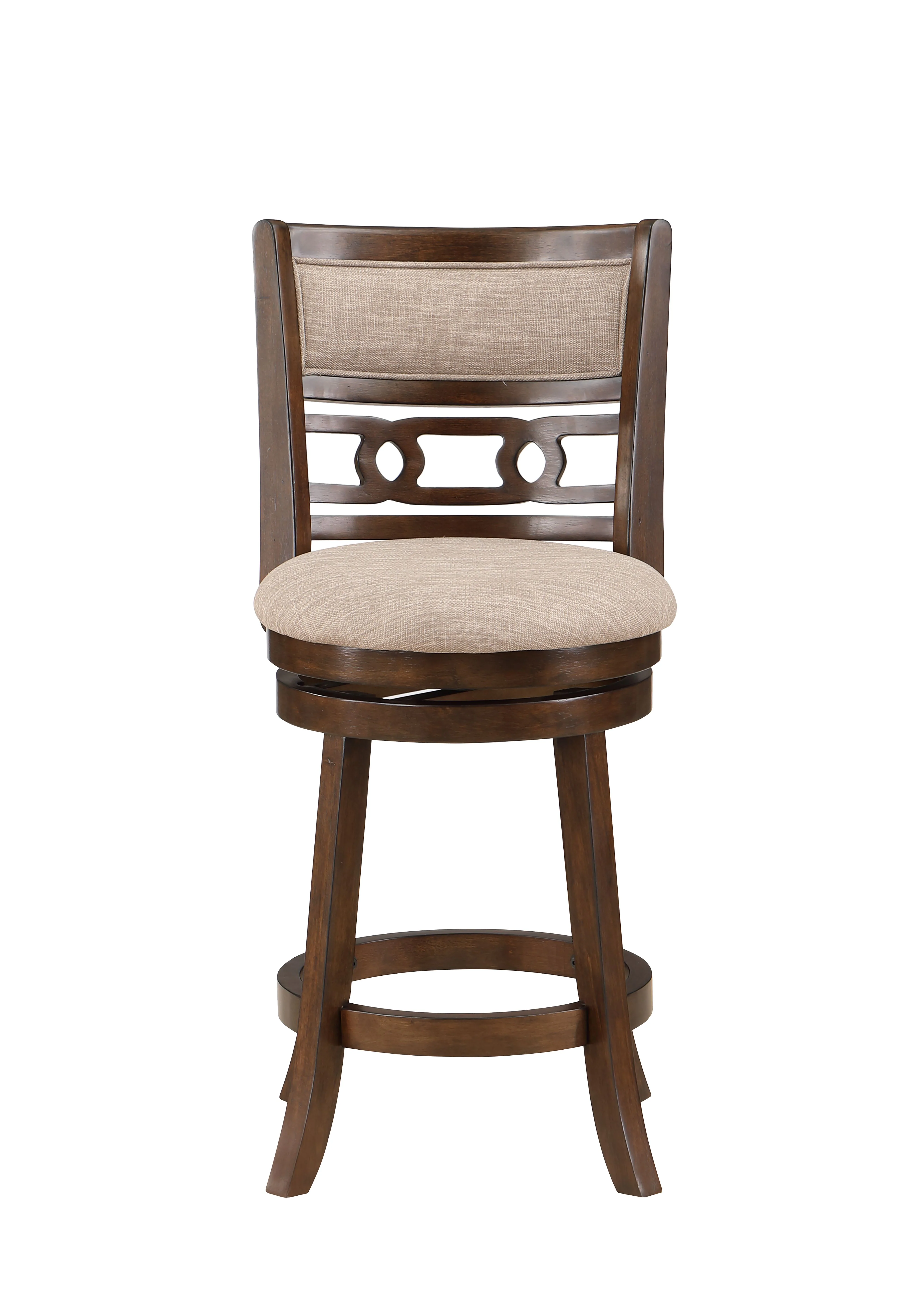 Gia 24" Swivel Counter Stool-Cherry W/Brown Fabric Seat - Image 2