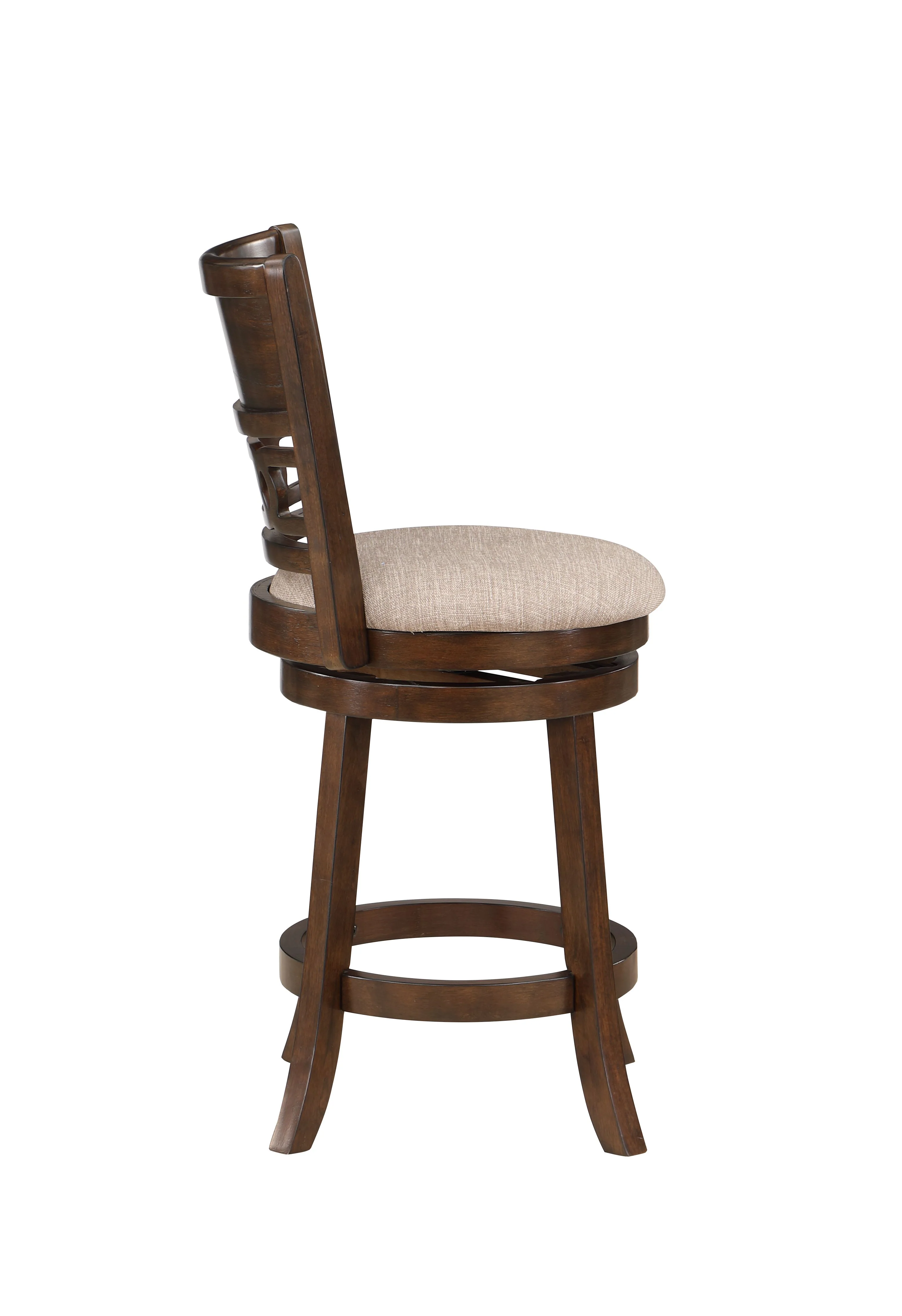 Gia 24" Swivel Counter Stool-Cherry W/Brown Fabric Seat - Image 3