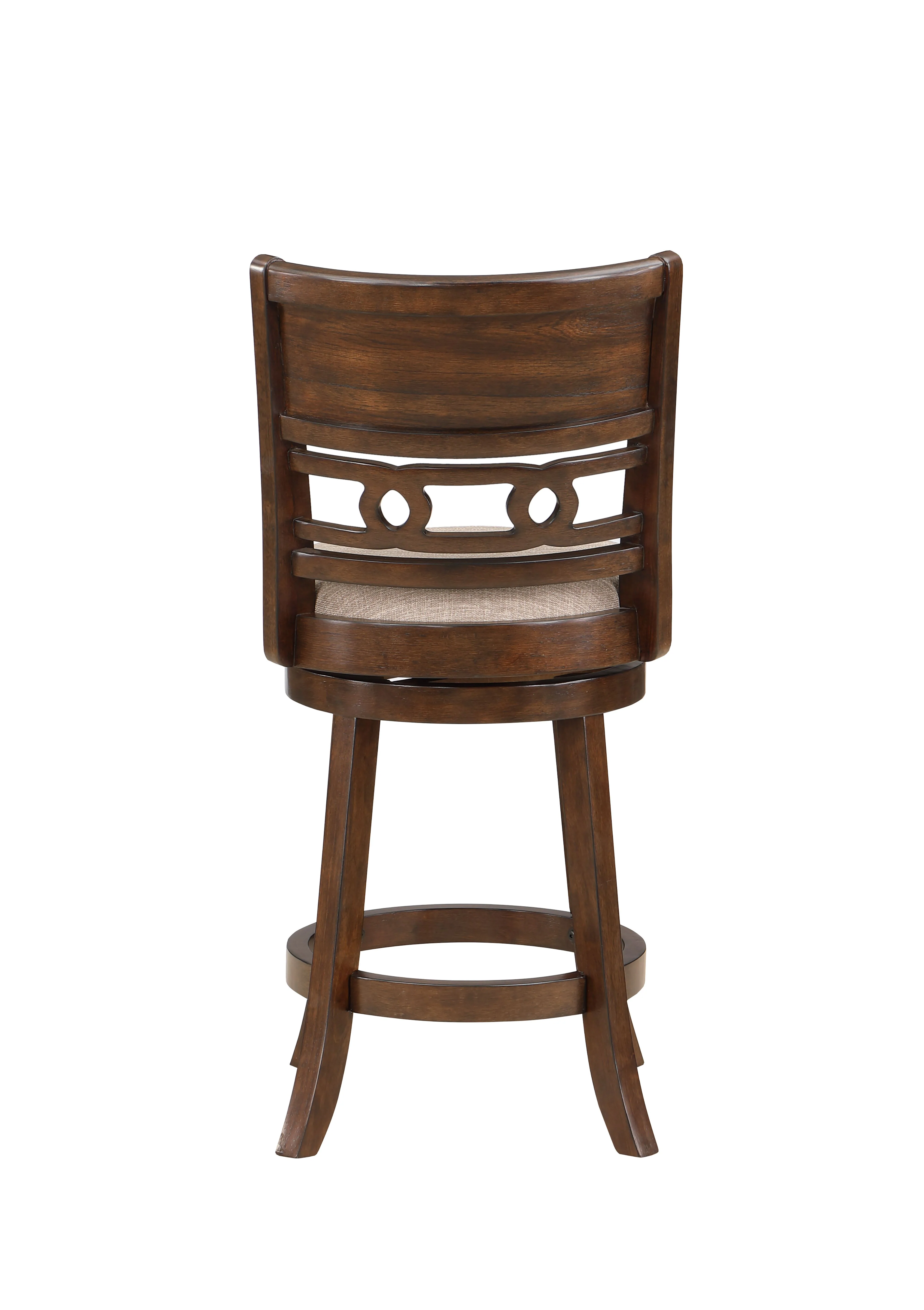 Gia 24" Swivel Counter Stool-Cherry W/Brown Fabric Seat - Image 4