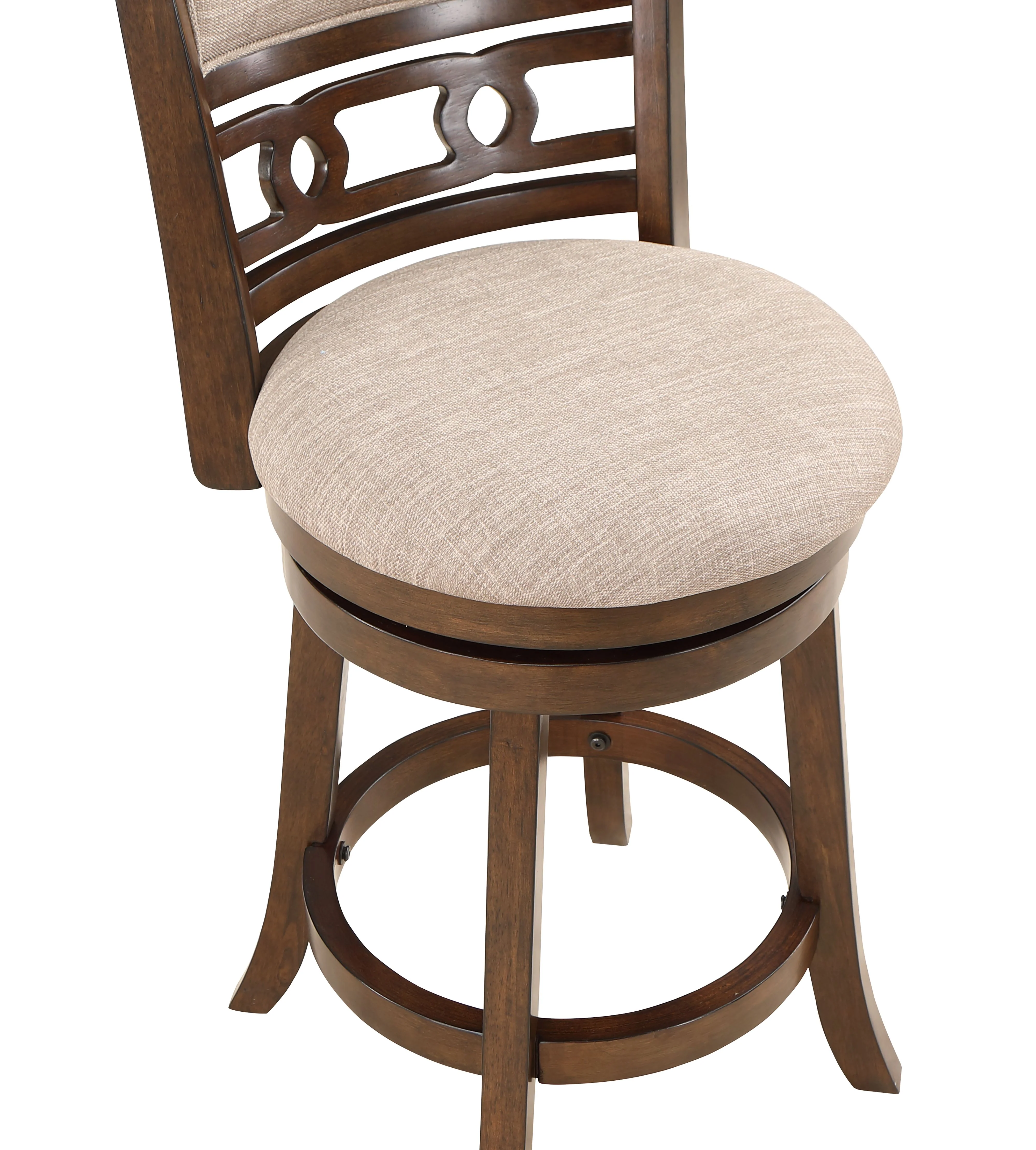 Gia 24" Swivel Counter Stool-Cherry W/Brown Fabric Seat - Image 5