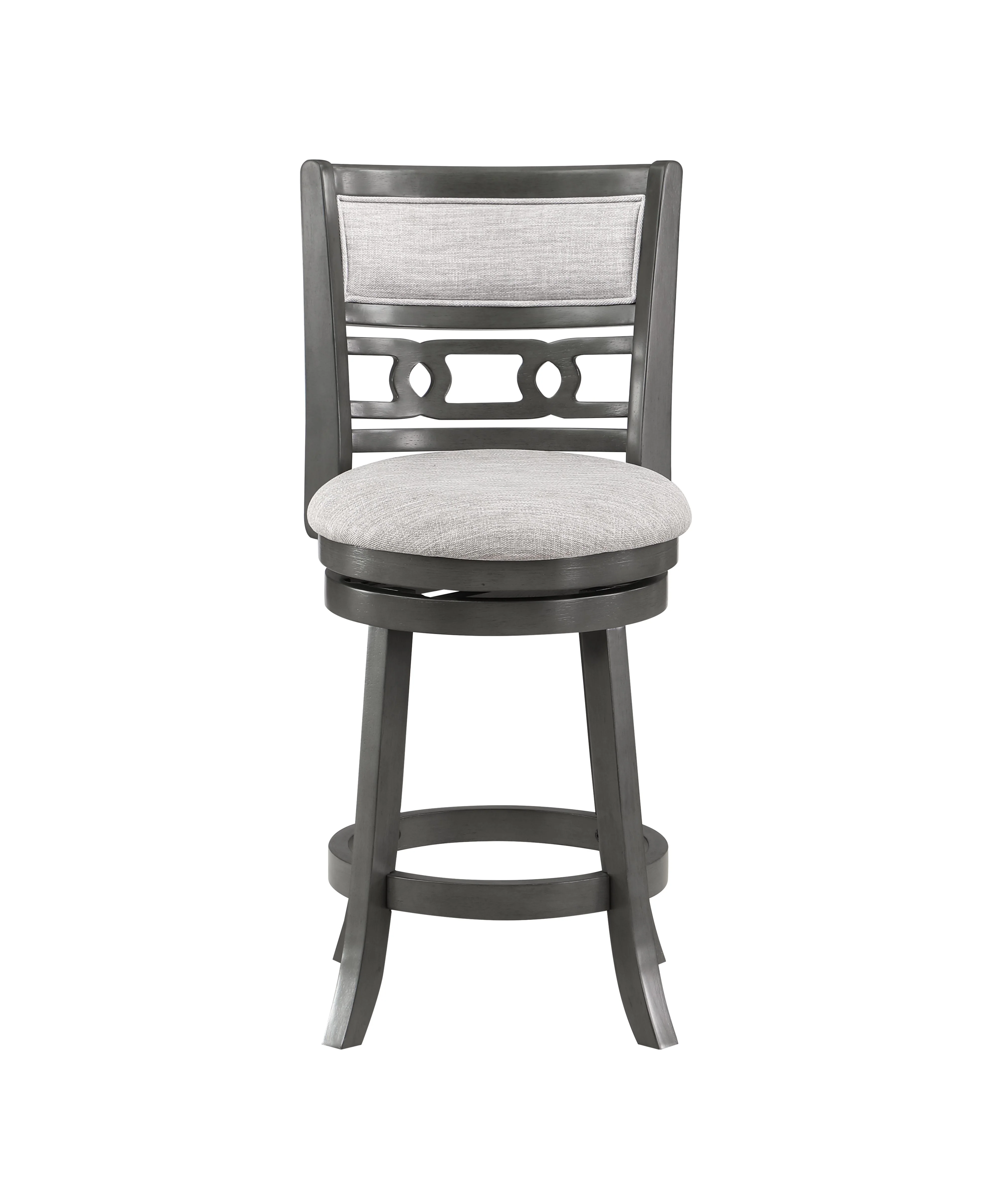 Gia 24" Swivel Counter Stool-Gray W/Gray Fabric Seat - Image 2