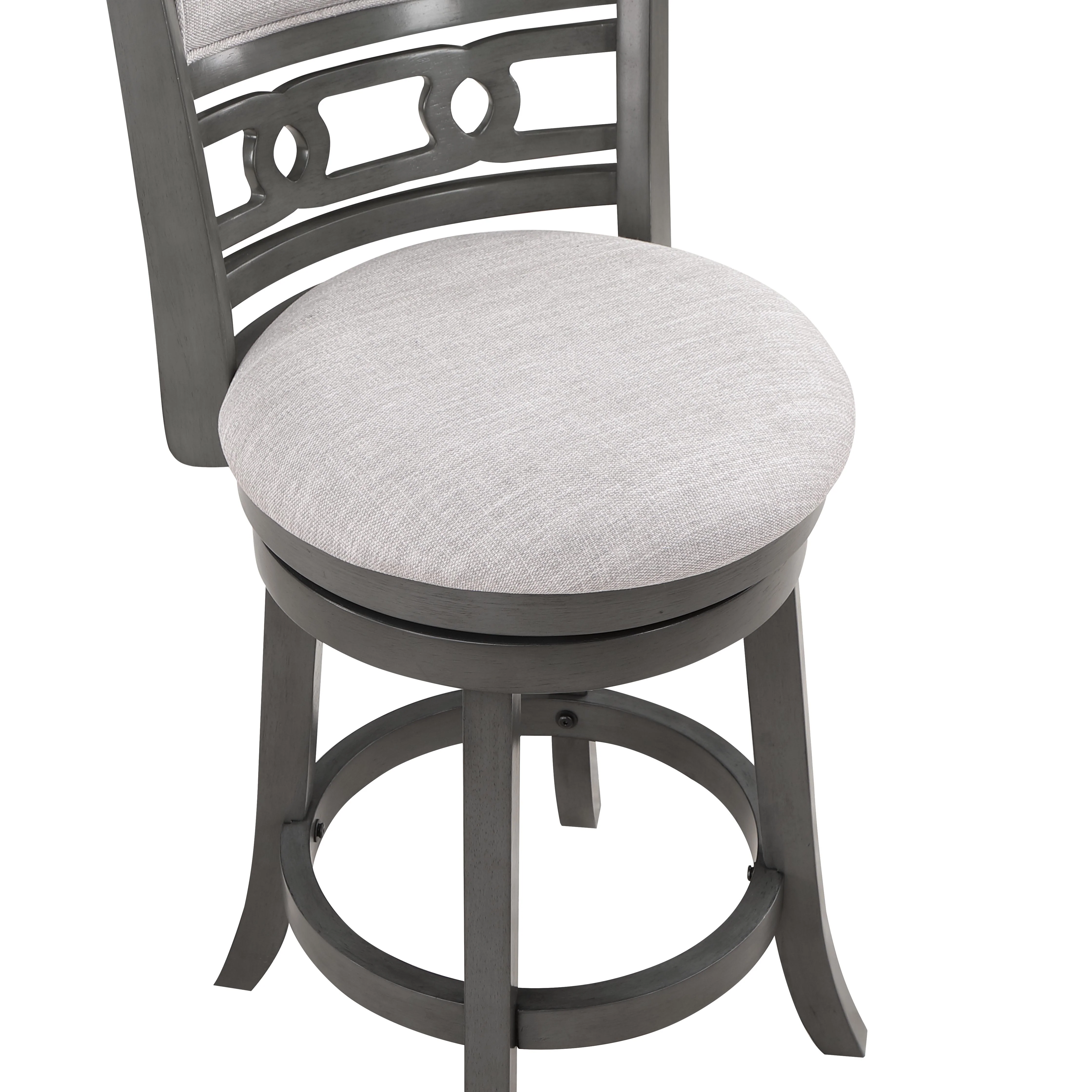 Gia 24" Swivel Counter Stool-Gray W/Gray Fabric Seat - Image 4