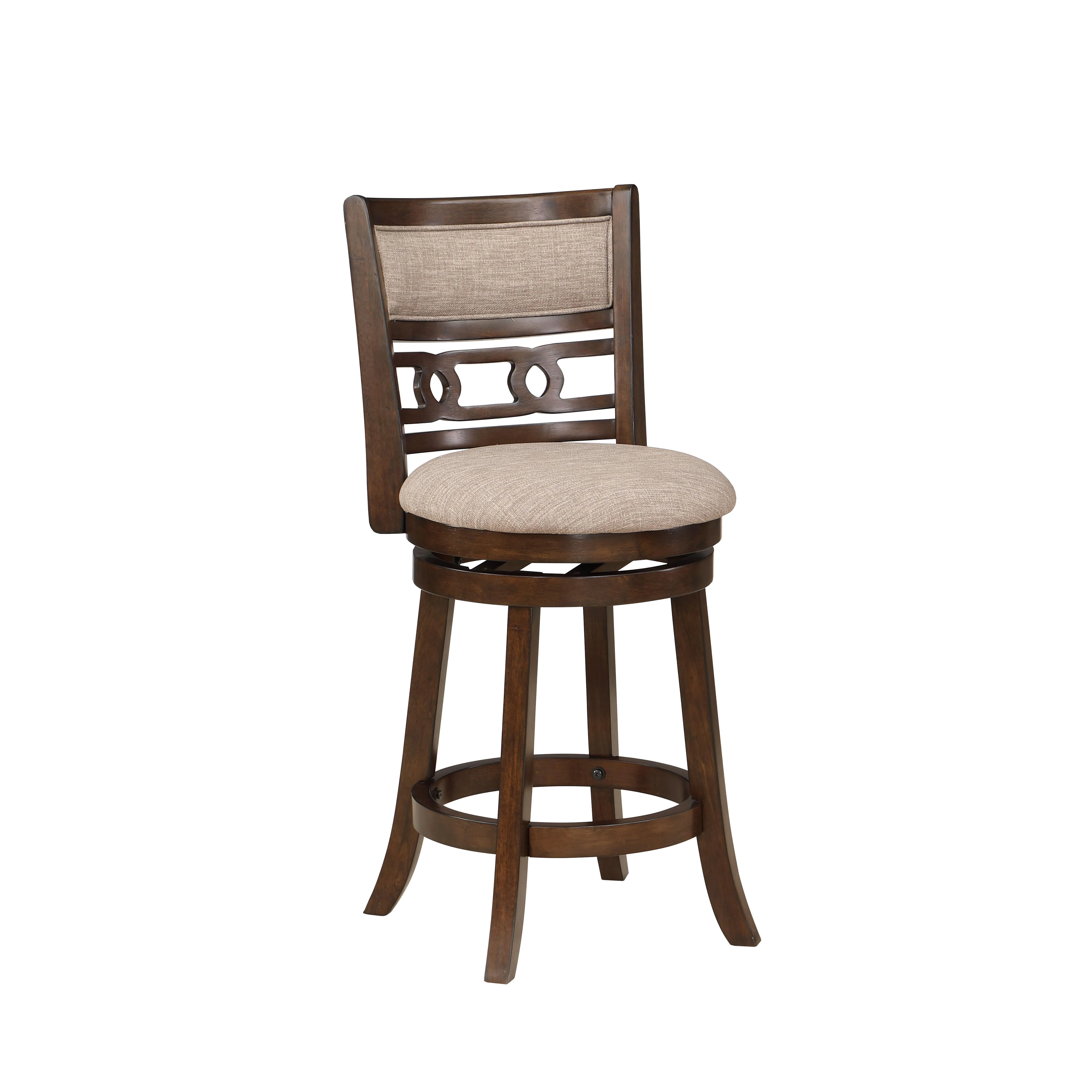 GIA 29" SWIVEL BARSTOOL-CHERRY W/BROWN FABRIC SEAT - Image 2