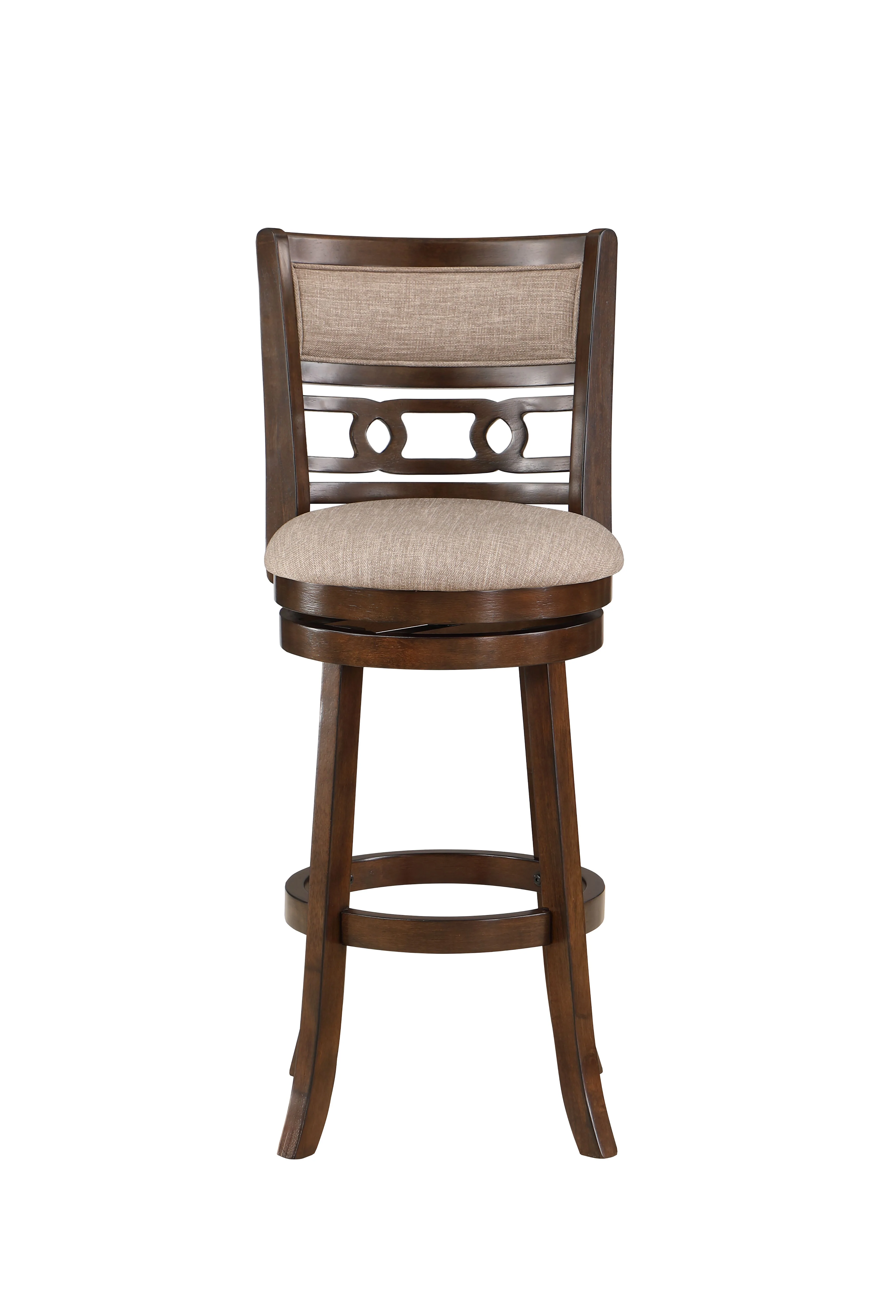 Gia 29" Swivel Barstool-Cherry W/Brown Fabric Seat - Image 2