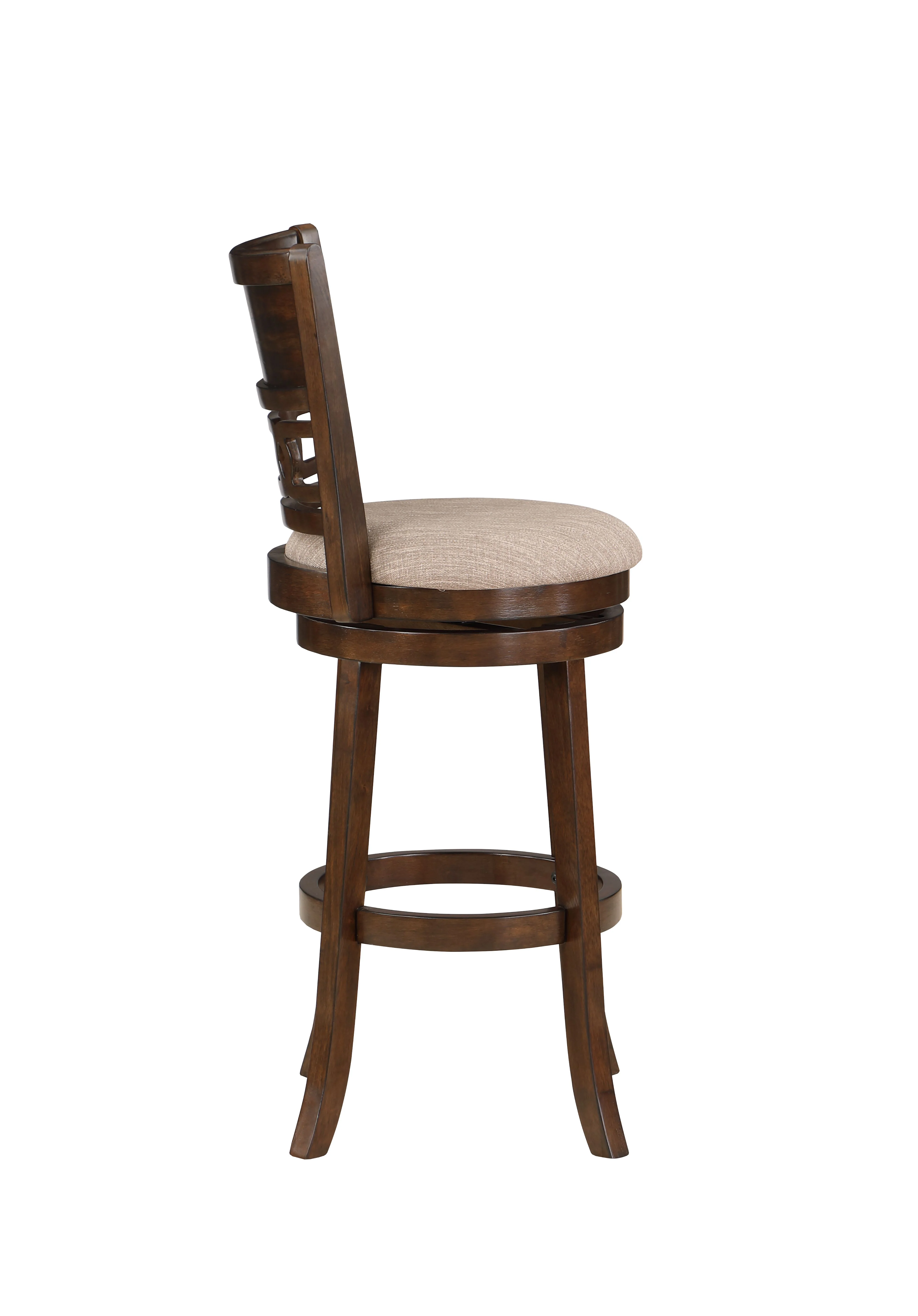 Gia 29" Swivel Barstool-Cherry W/Brown Fabric Seat - Image 3