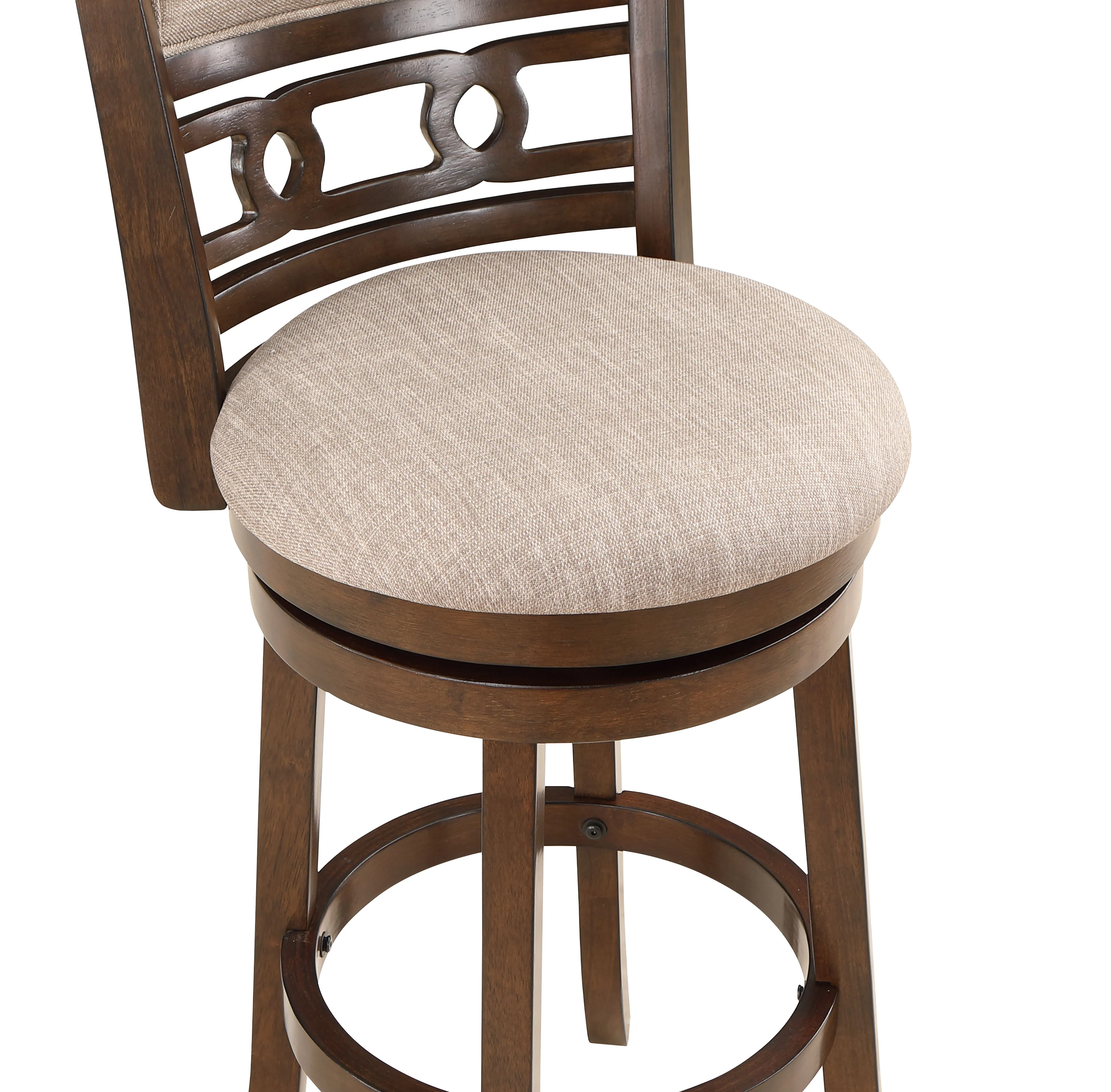 Gia 29" Swivel Barstool-Cherry W/Brown Fabric Seat - Image 5