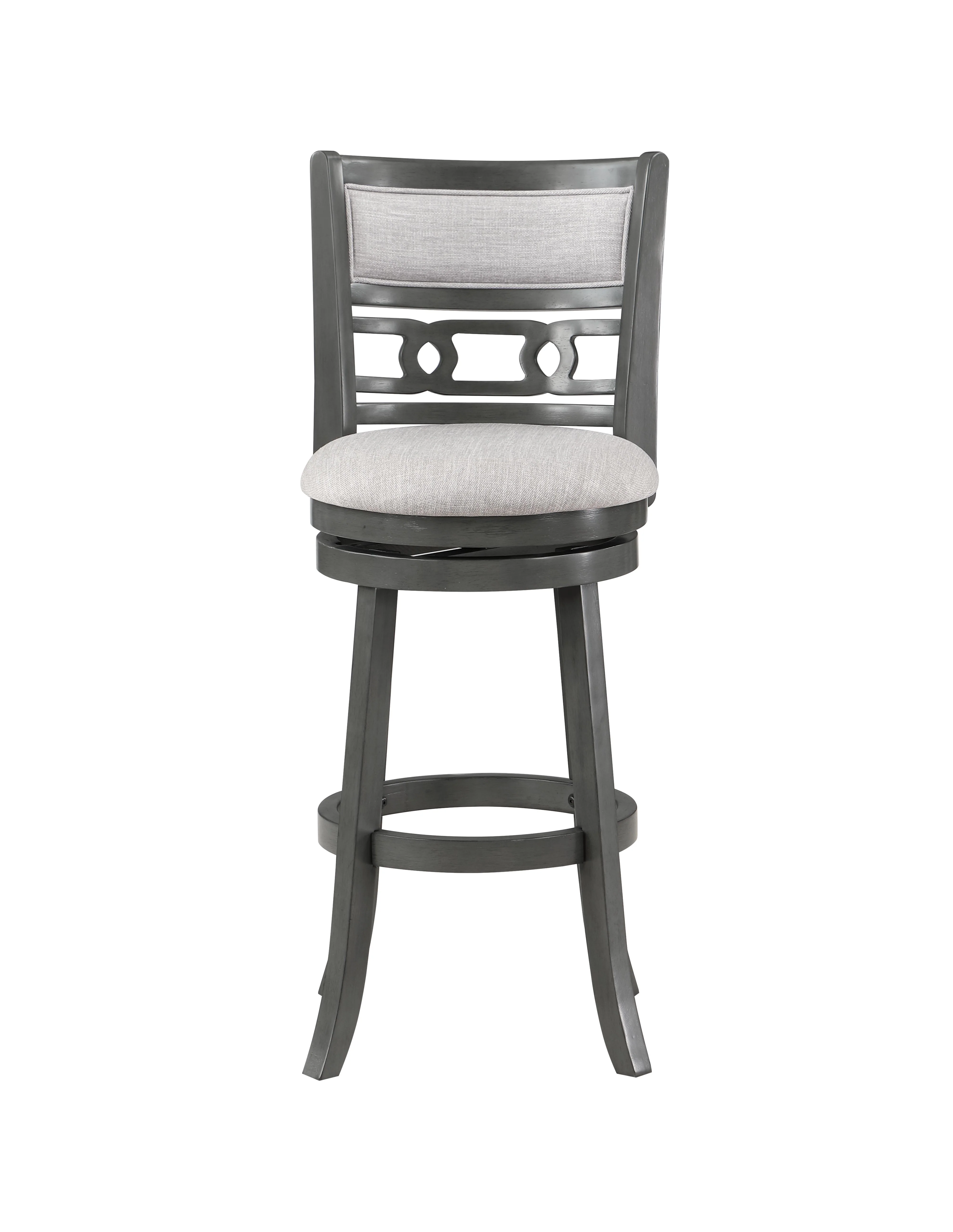 Gia 29" Swivel Barstool-Gray W/Gray Fabric Seat - Image 2