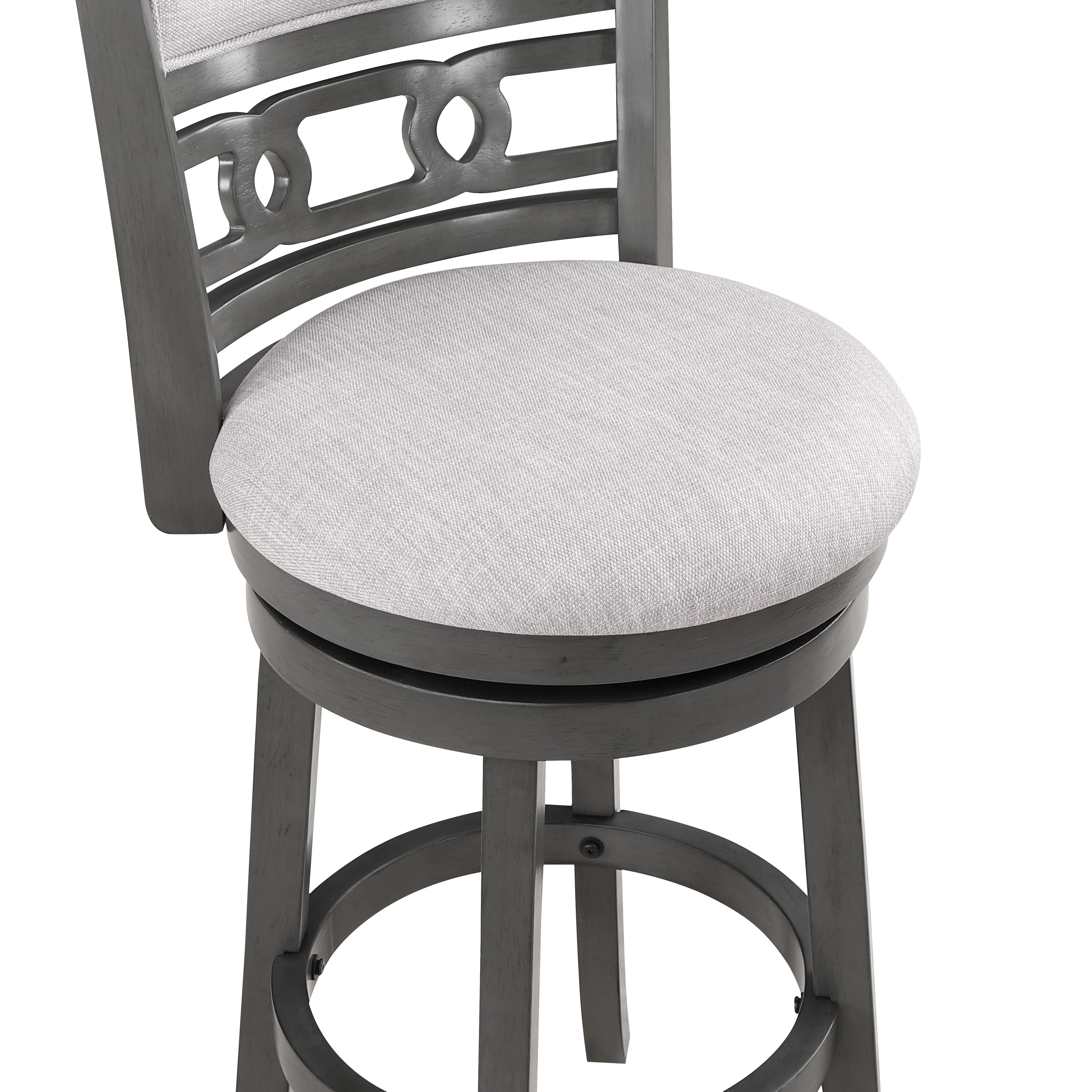 Gia 29" Swivel Barstool-Gray W/Gray Fabric Seat - Image 4