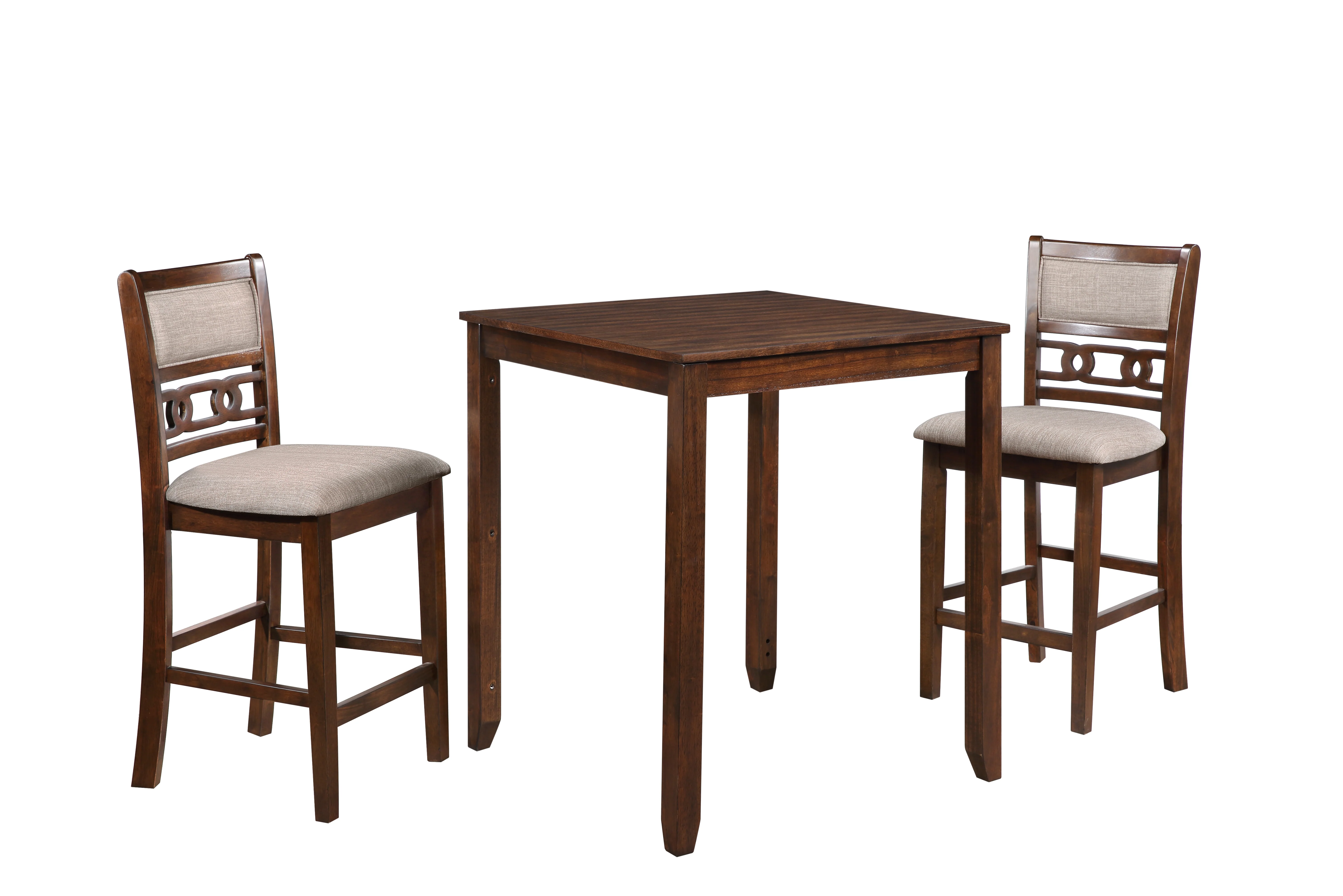 Gia 3 Pc 30" Storage Counter Table & 2 Chairs-Cherry - Image 2