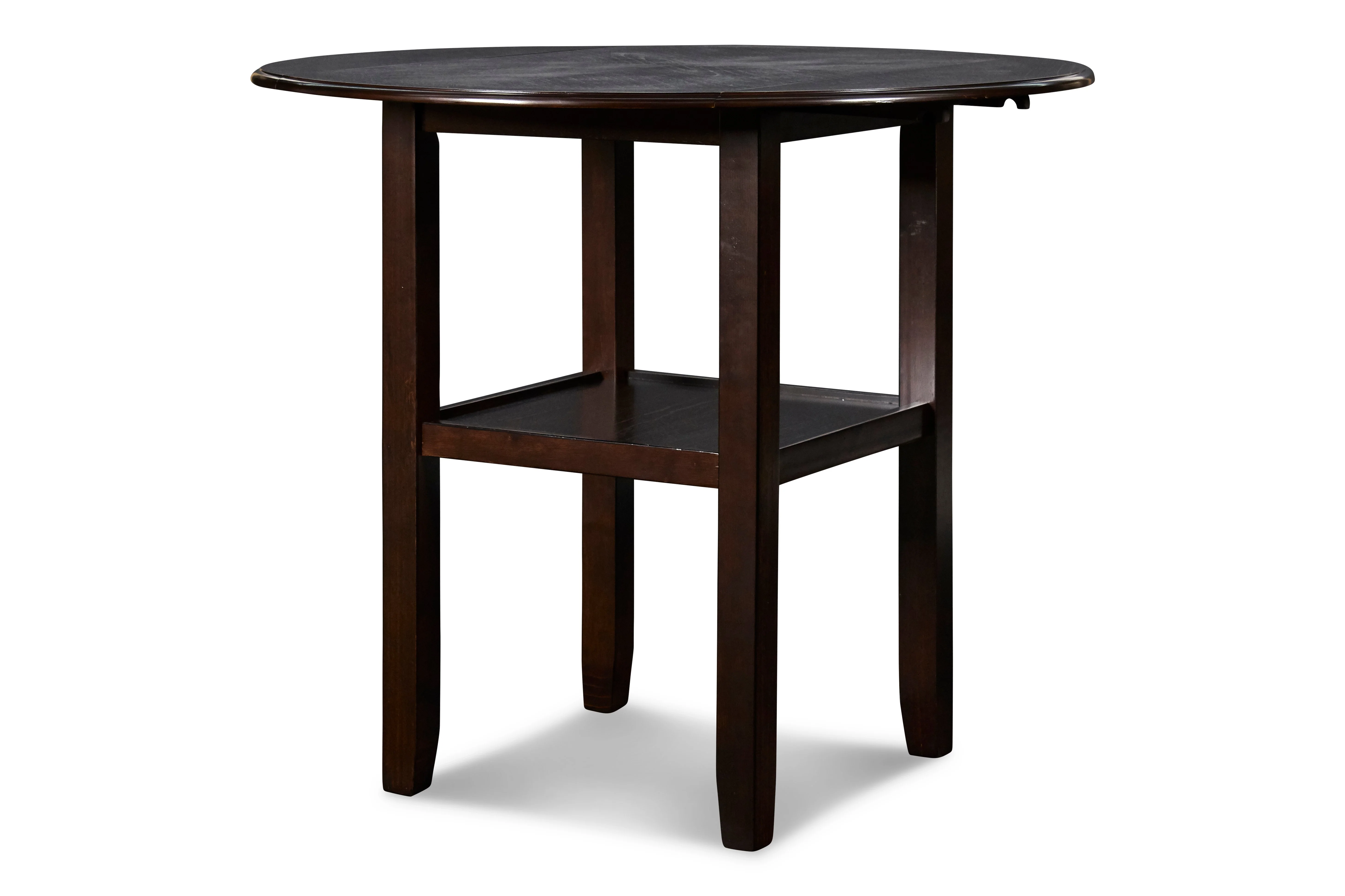 Gia 3 Pc 42" Counter Drop Leaf Table & 2 Chairs-Ebony - Image 3