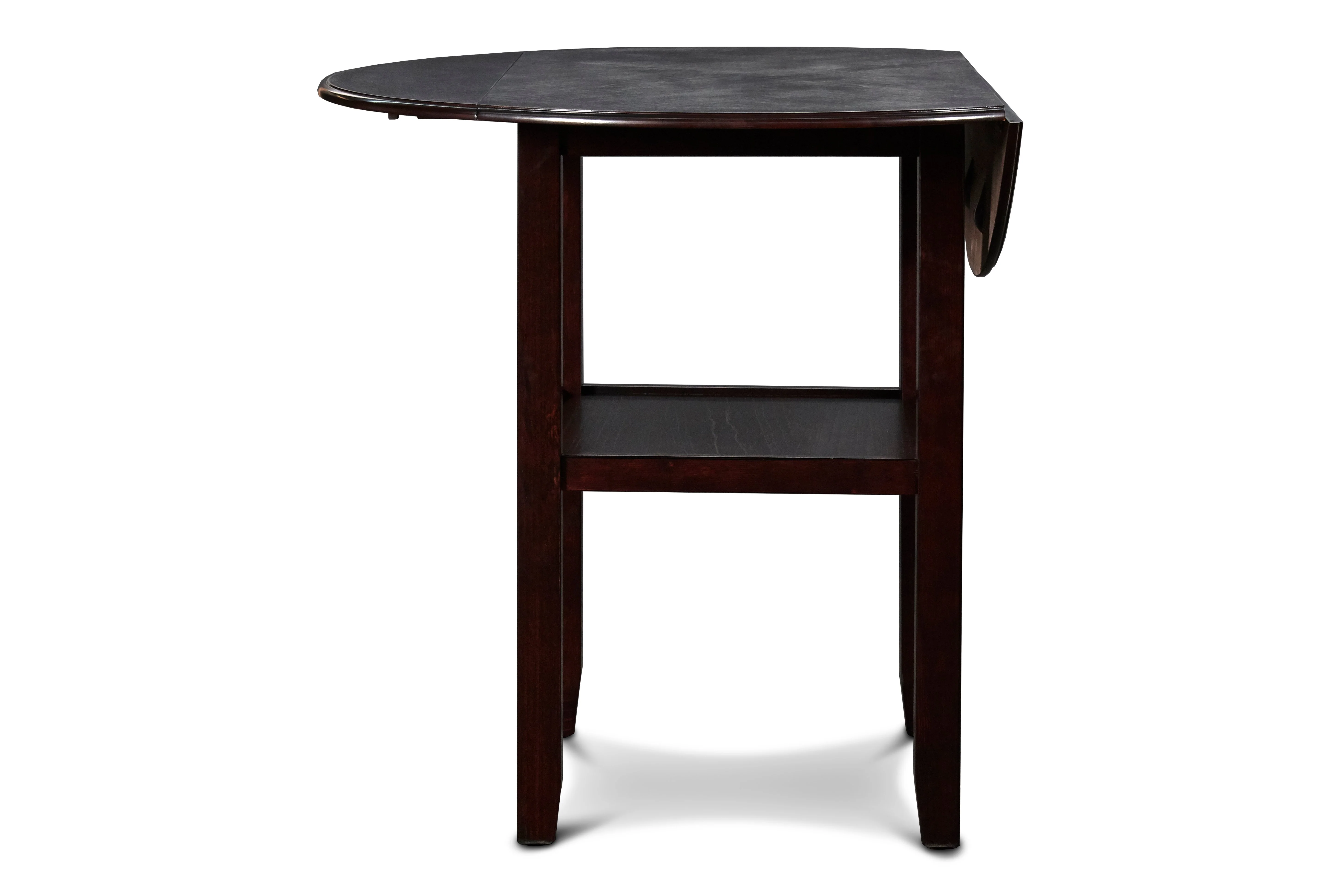 Gia 3 Pc 42" Counter Drop Leaf Table & 2 Chairs-Ebony - Image 5