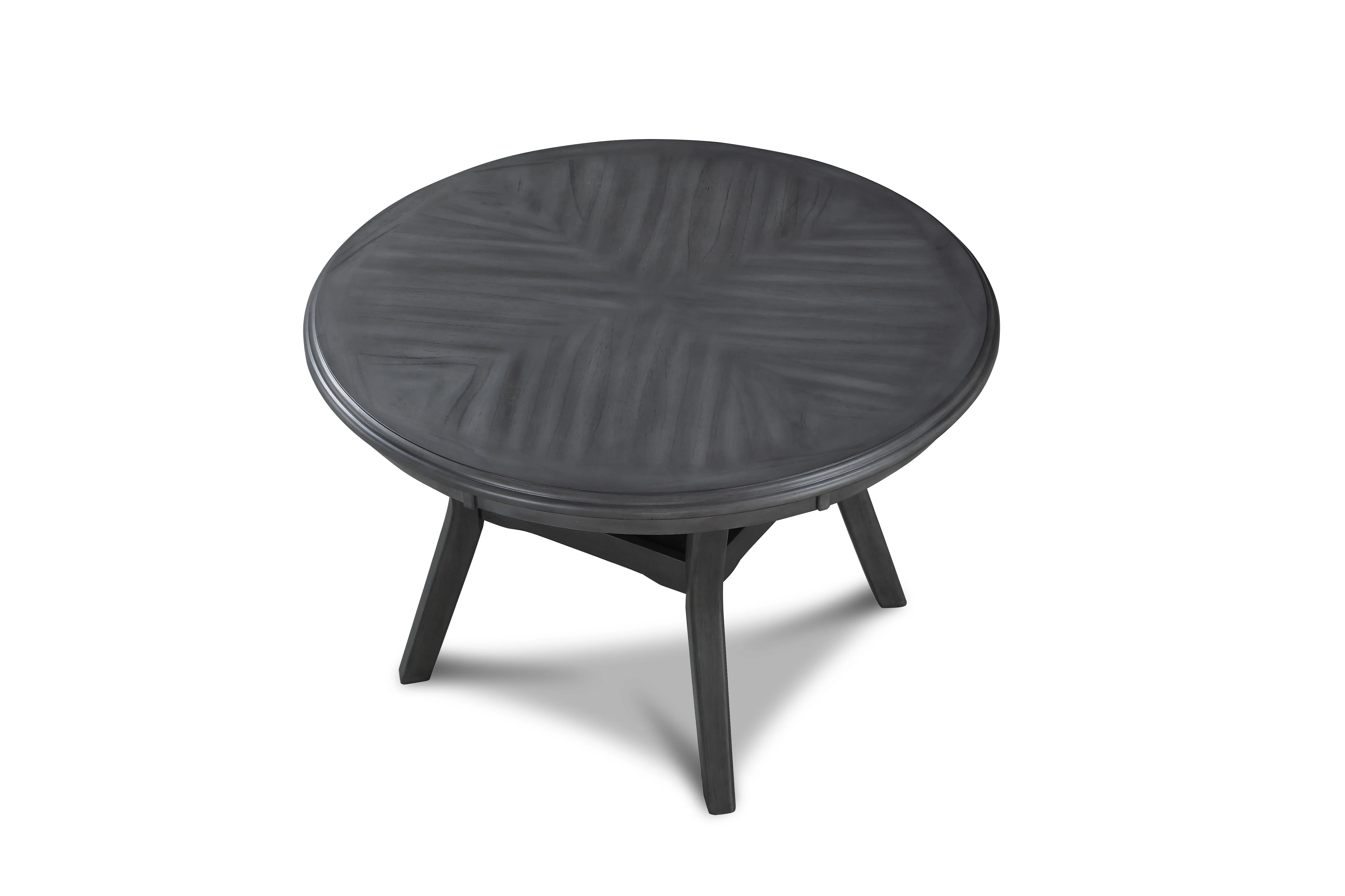 Gia 5 Pc 47" Round Dining Table & 4 Chairs-Gray - Image 2