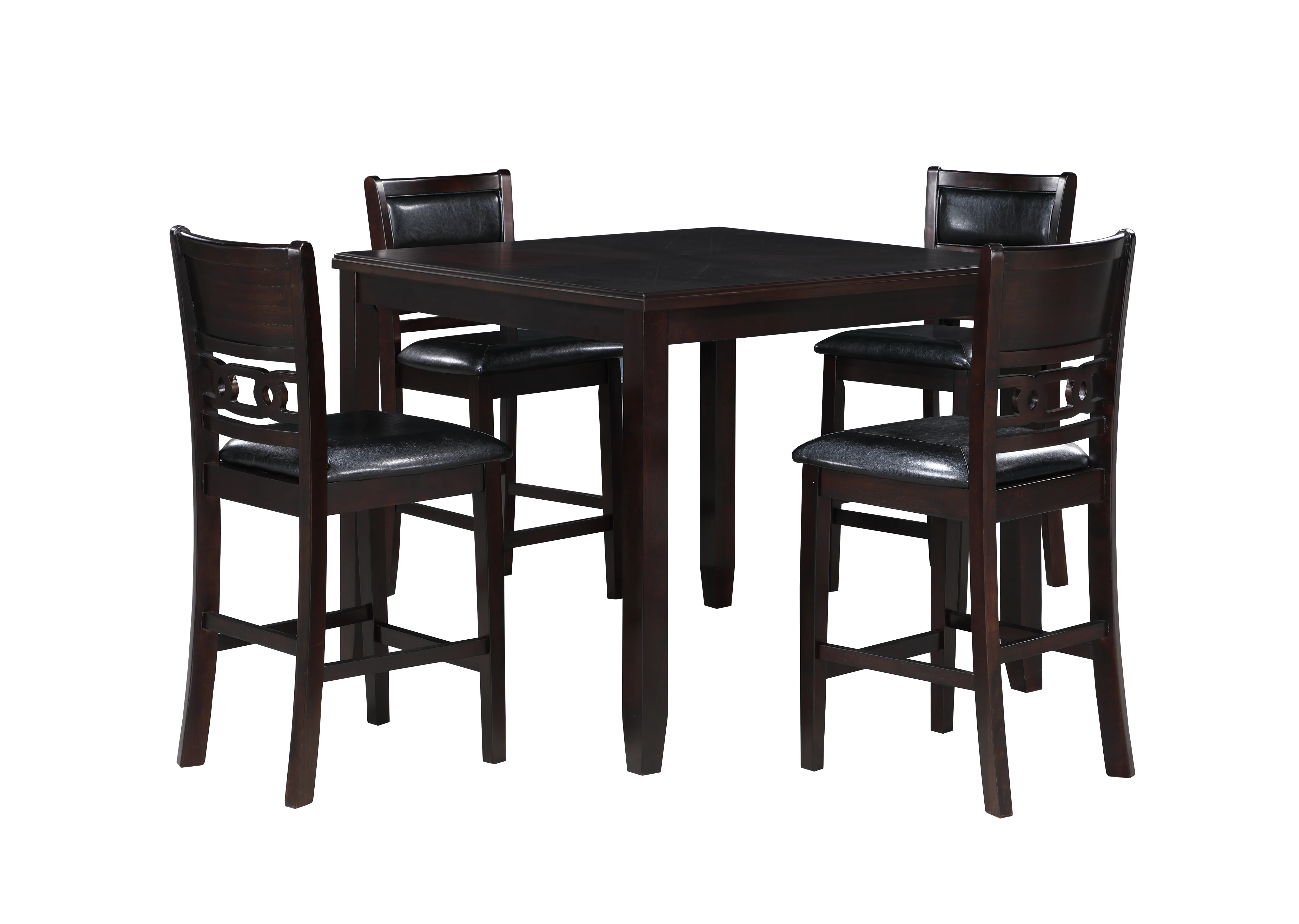 GIA 5PC 42" SQUARE COUNTER TABLE & 4 CHAIRS-EBONY - Image 2