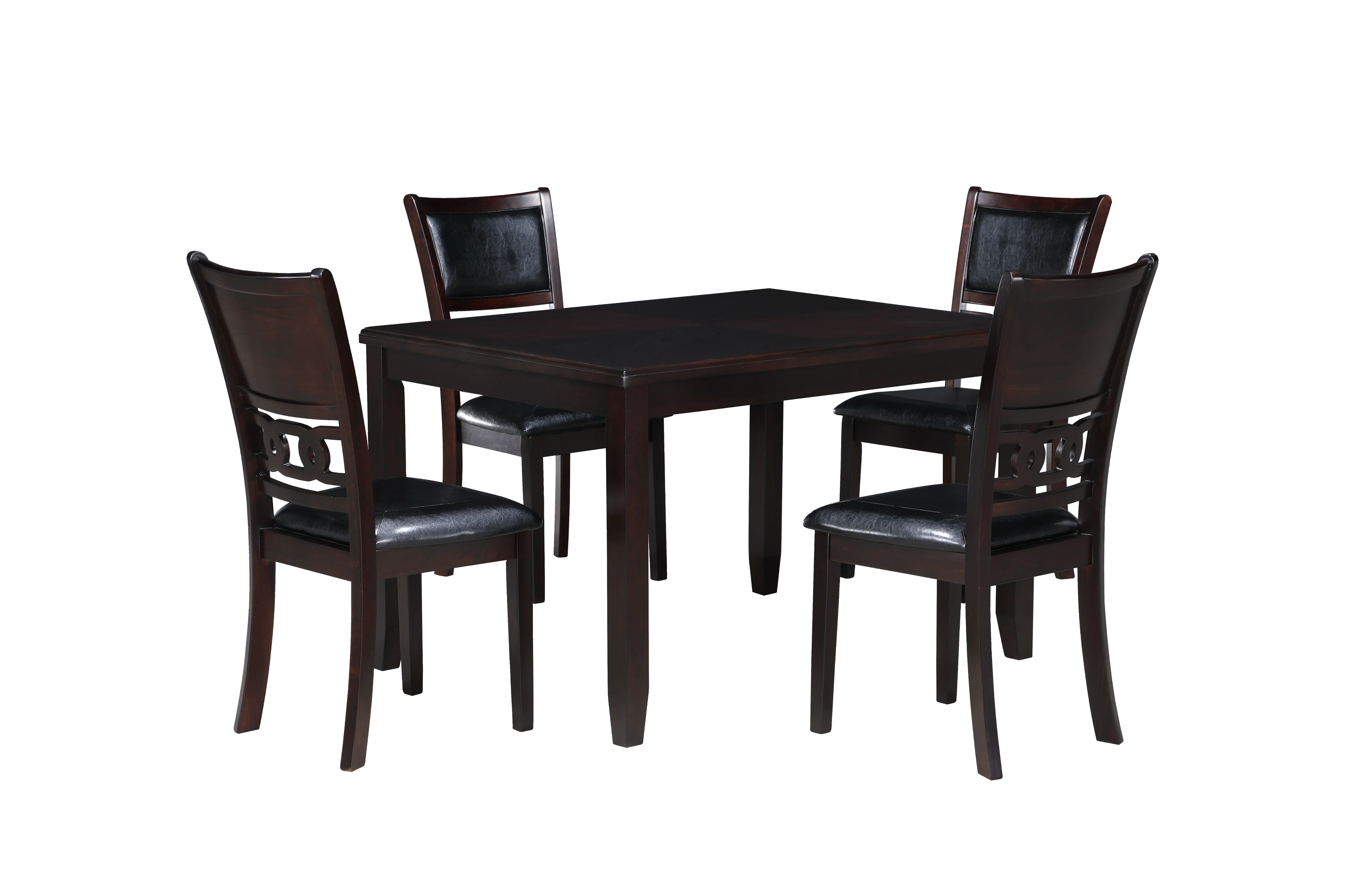 GIA 5PC 48" RECT. DINING TABLE & 4 CHAIRS-EBONY - Image 2