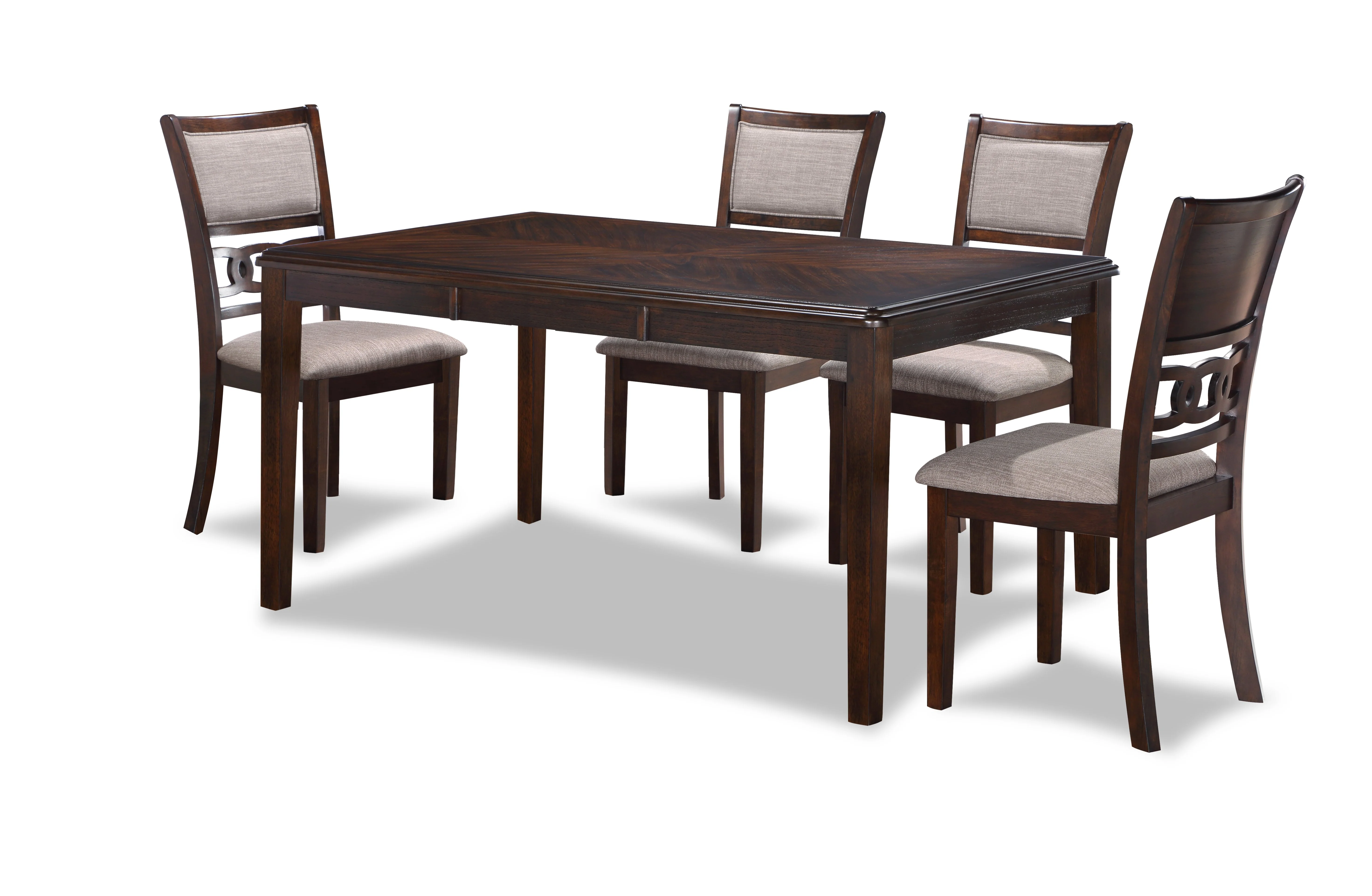 Gia 5 Pc 60" Dining Table & 4 Chairs-Cherry - Image 3