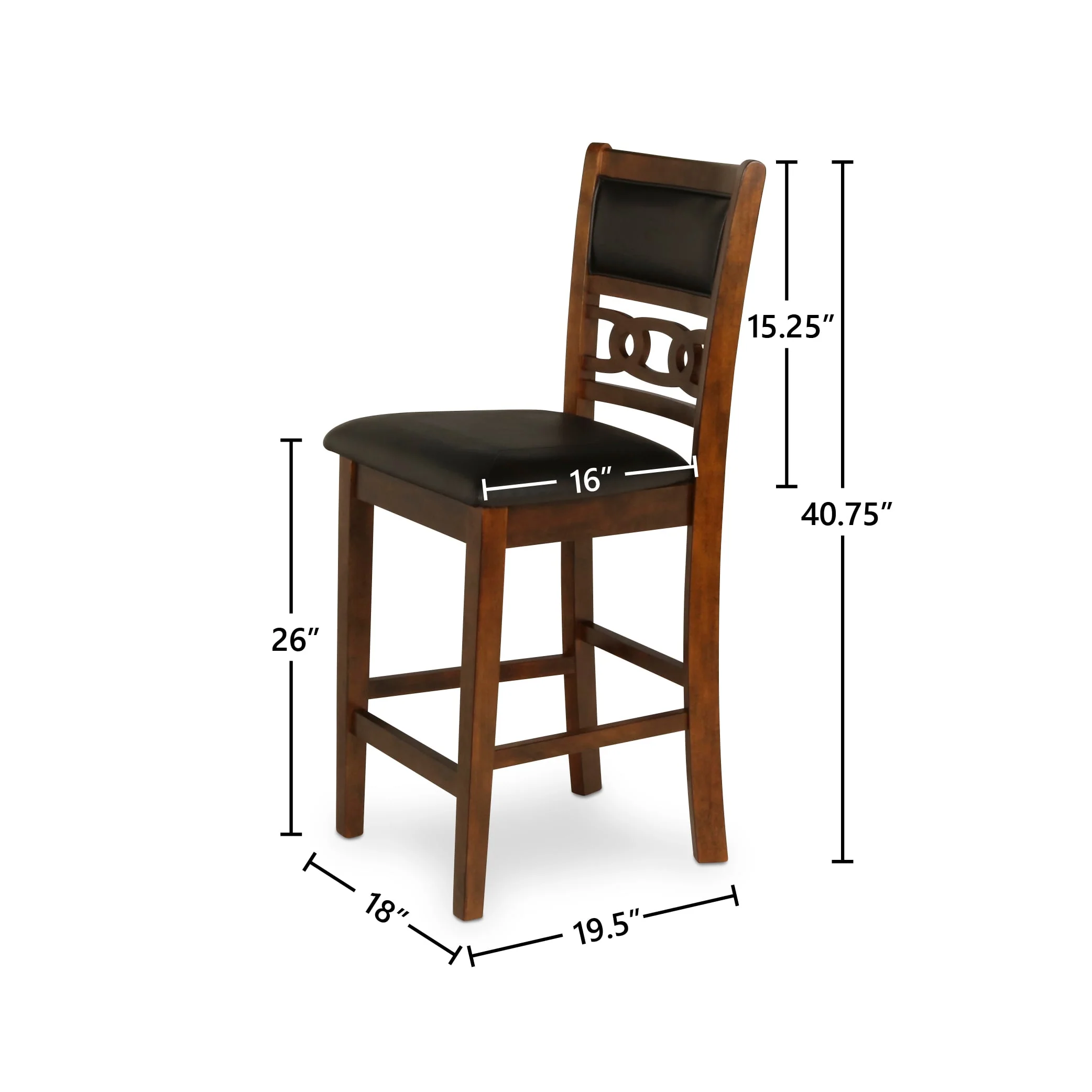 Gia 5 Pc 42" Round Counter Dining Table & 4 Chairs-Brown - Image 7