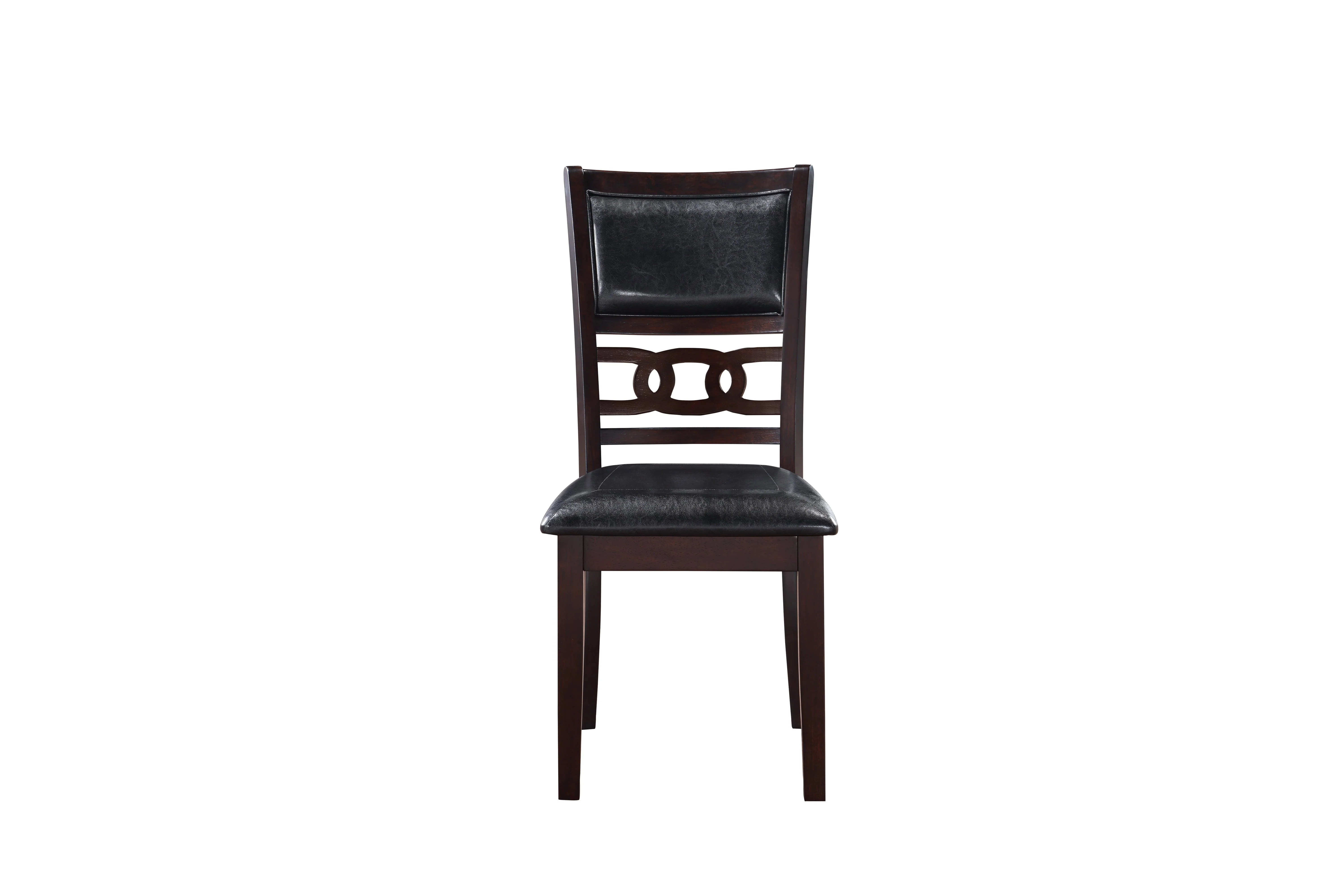 Gia 5 Pc 47" Round Dining Table & 4 Chairs-Ebony - Image 3